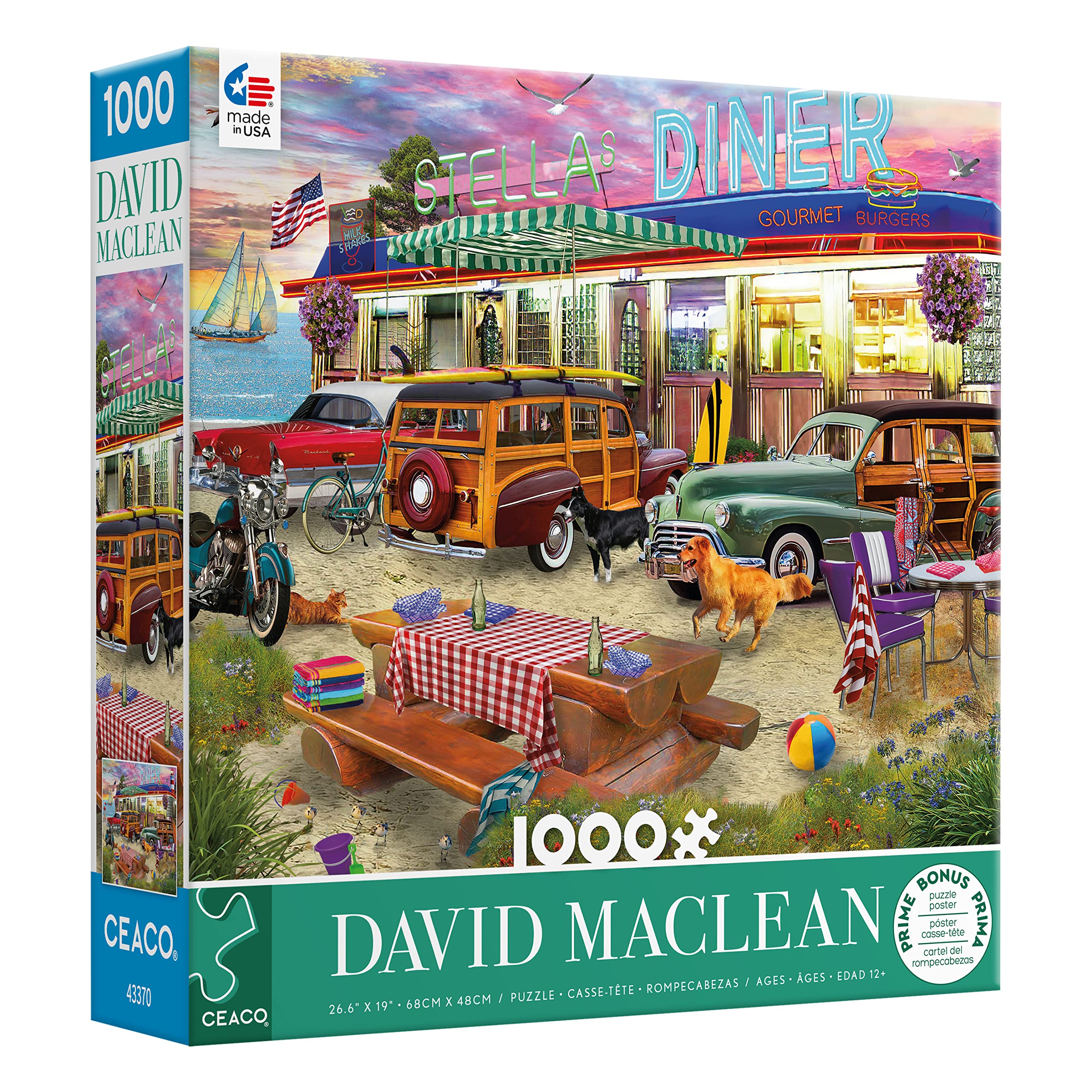 Foto 4 pulgar | Rompecabezas Ceaco David Maclean Beach Diner 1000 Piezas - Venta Internacional.