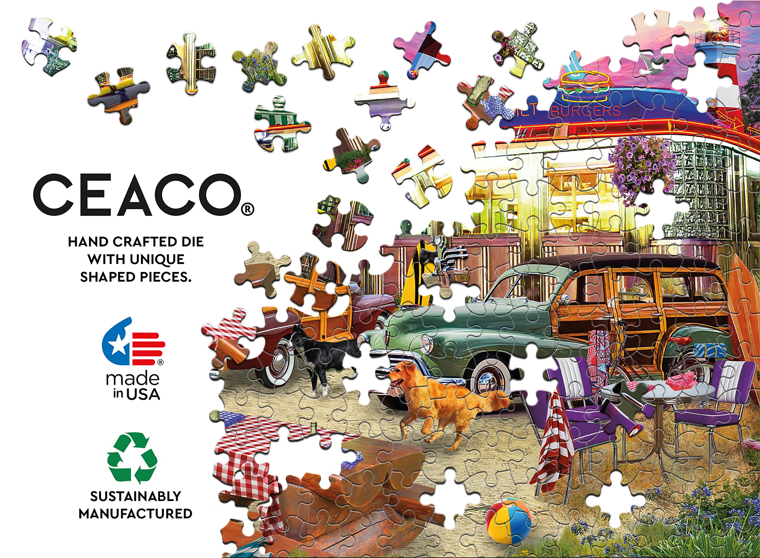 Foto 5 | Rompecabezas Ceaco David Maclean Beach Diner 1000 Piezas - Venta Internacional.