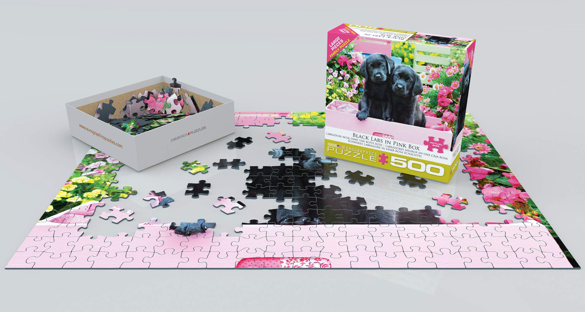 Foto 5 pulgar | Puzzle Eurographics Black Labs En Caja Rosa, 500 Piezas - Venta Internacional.