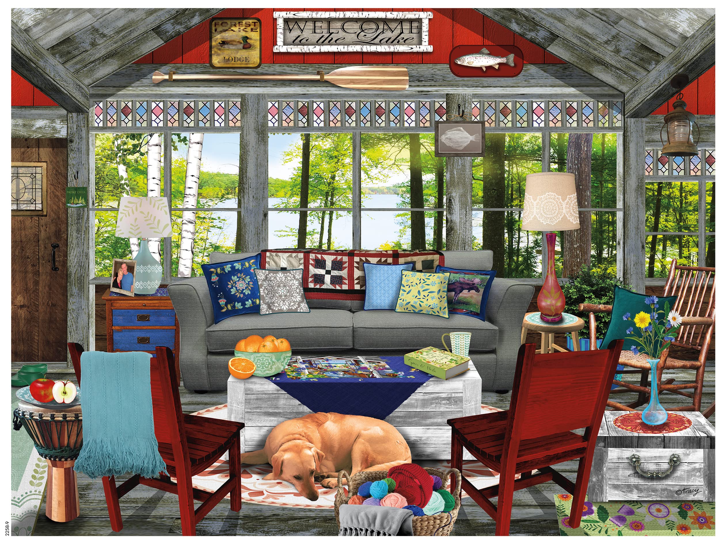 Rompecabezas Ceaco Tracy Flickinger Lake Cabin 300 Piezas - Venta Internacional.