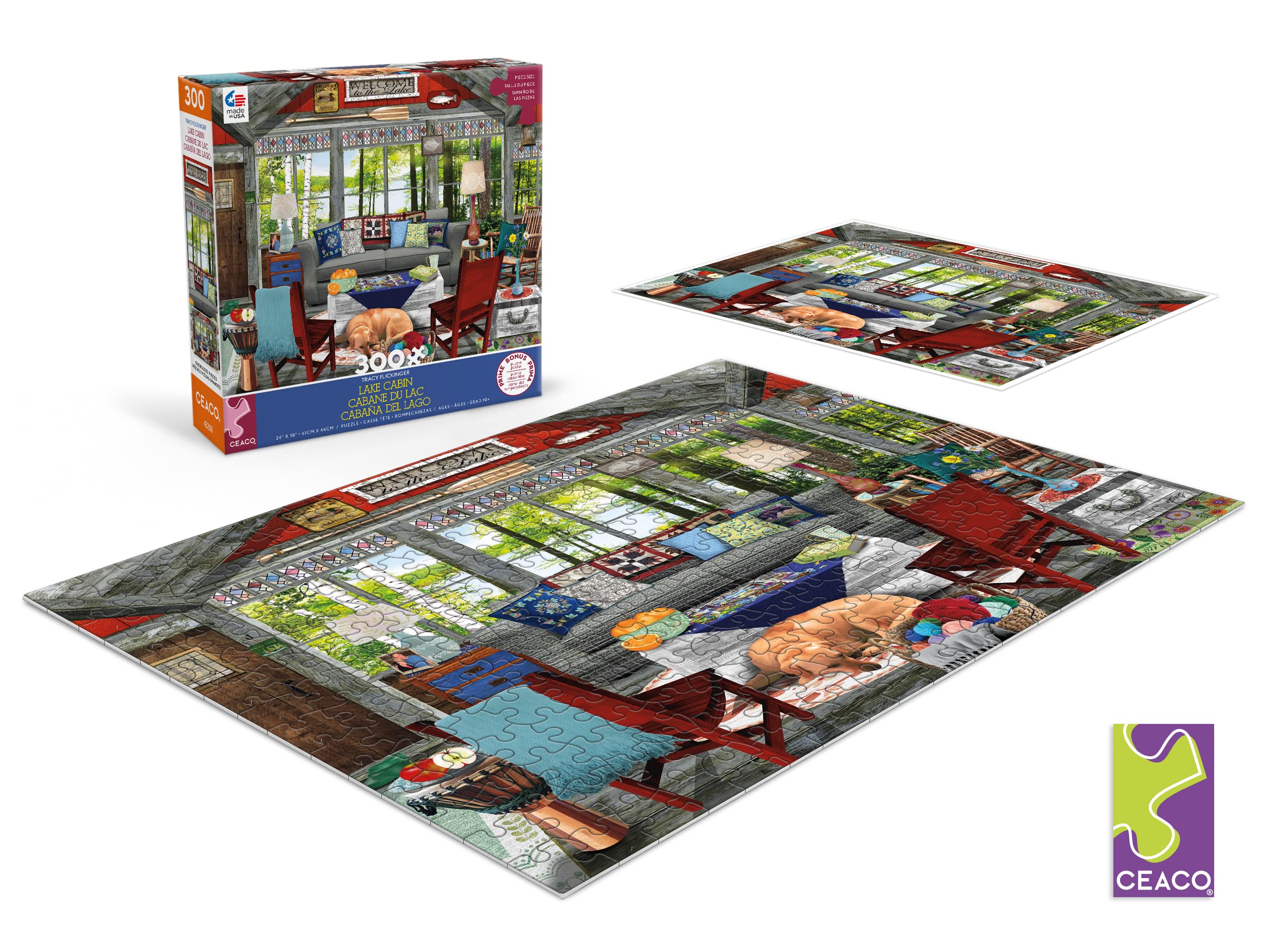 Foto 3 pulgar | Rompecabezas Ceaco Tracy Flickinger Lake Cabin 300 Piezas - Venta Internacional.