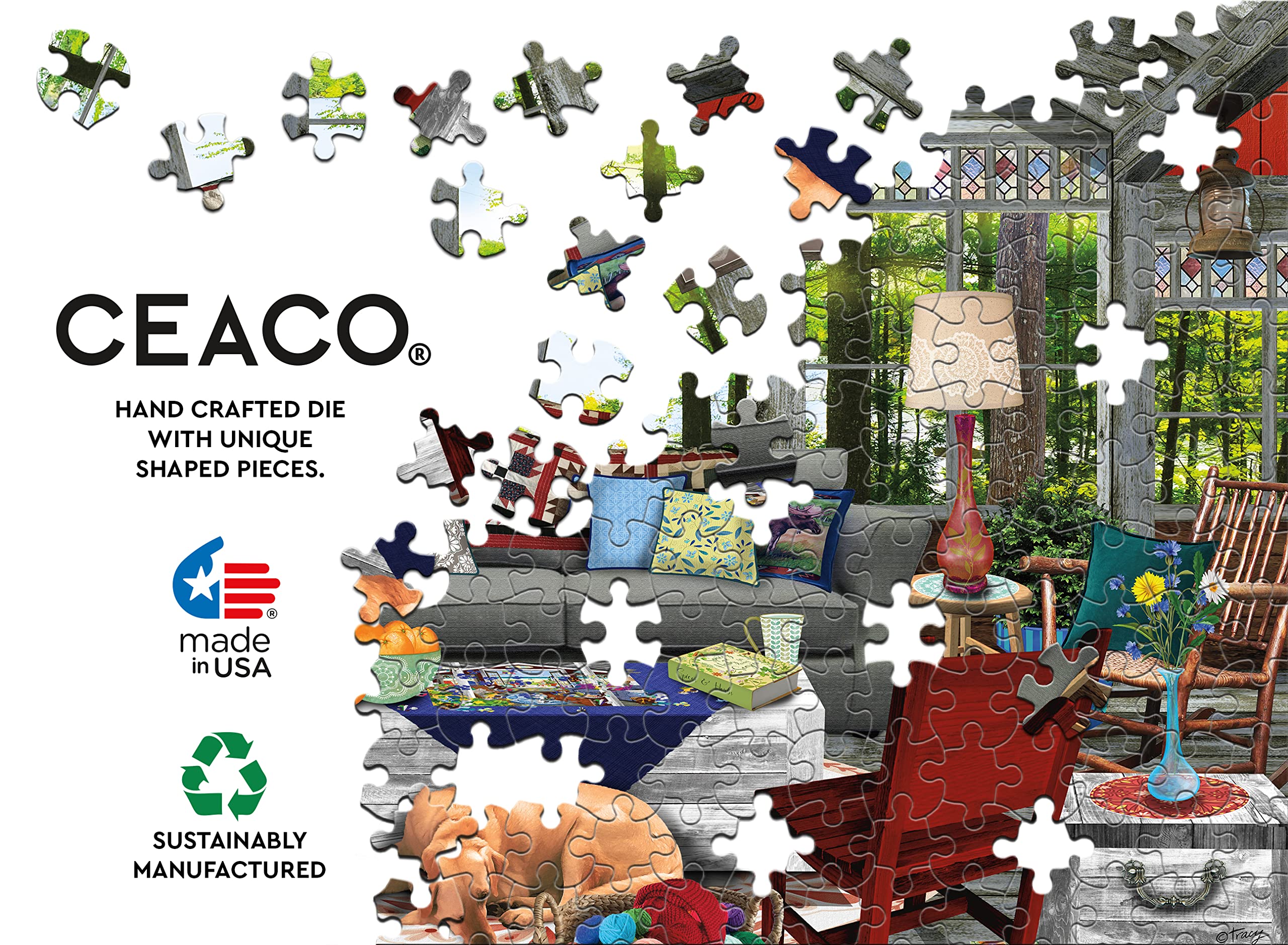 Foto 4 | Rompecabezas Ceaco Tracy Flickinger Lake Cabin 300 Piezas - Venta Internacional.