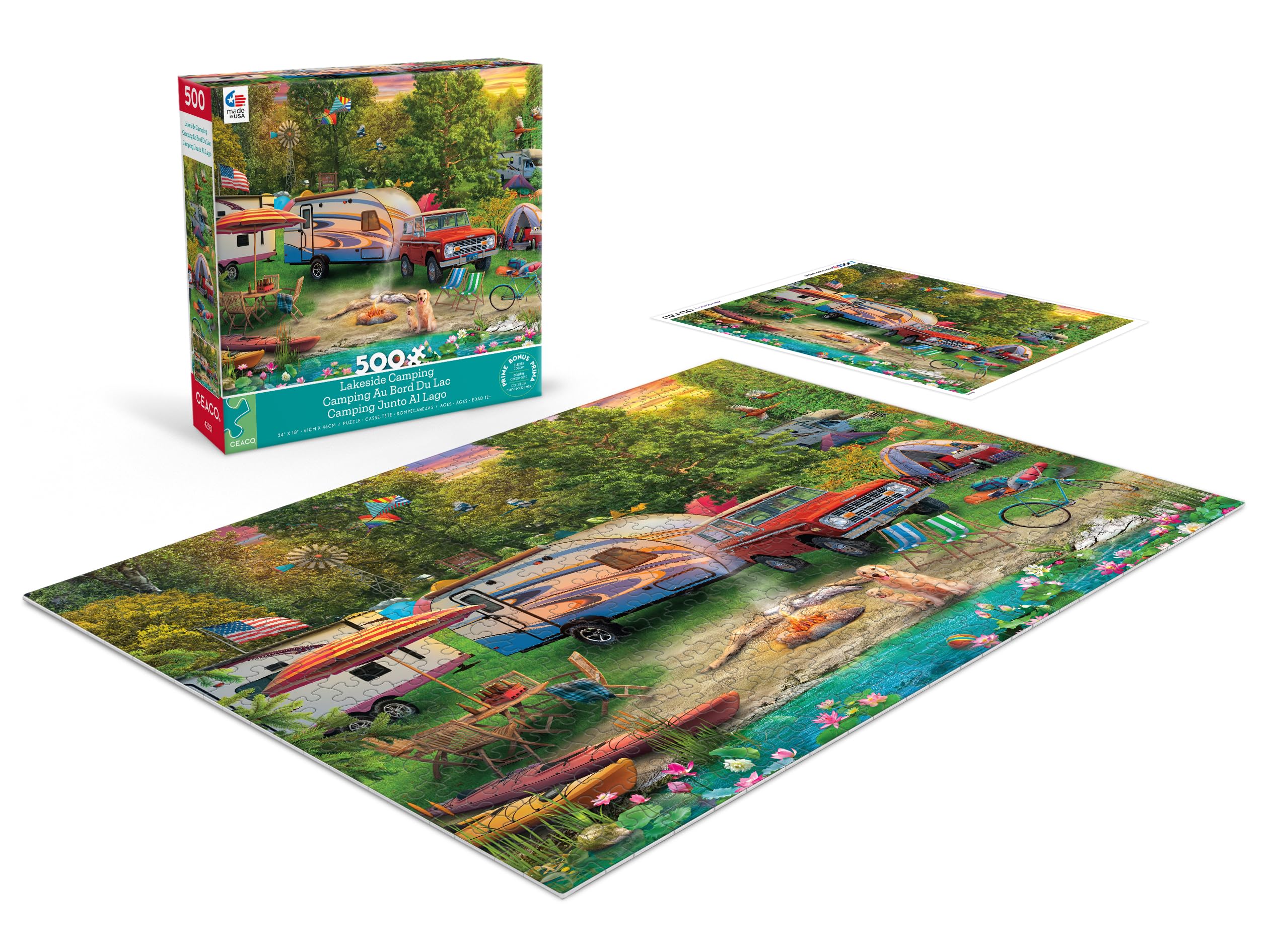 Foto 5 pulgar | Rompecabezas Ceaco Lakeside Camping 500 Piezas - Venta Internacional.