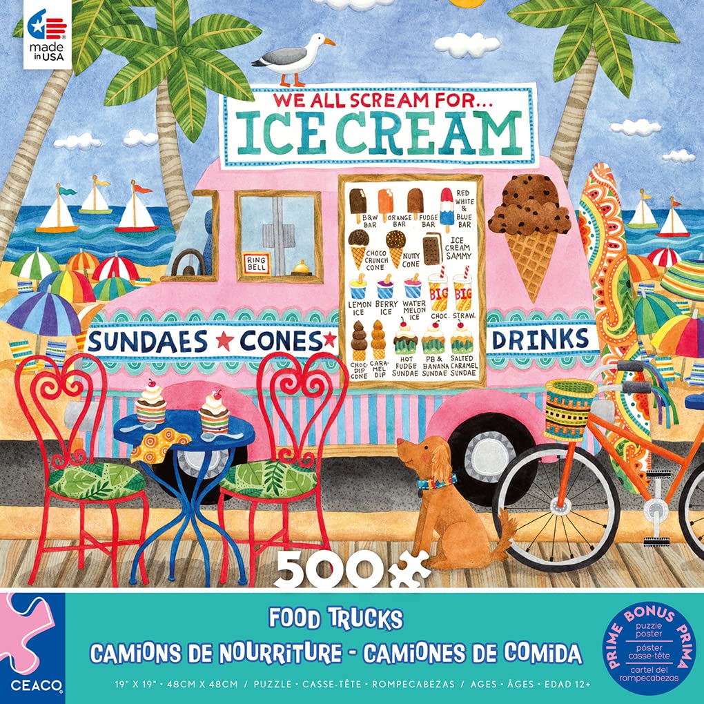 Foto 3 pulgar | Rompecabezas Ceaco Food Trucks Ice Cream Truck Ii, 500 Piezas - Venta Internacional.