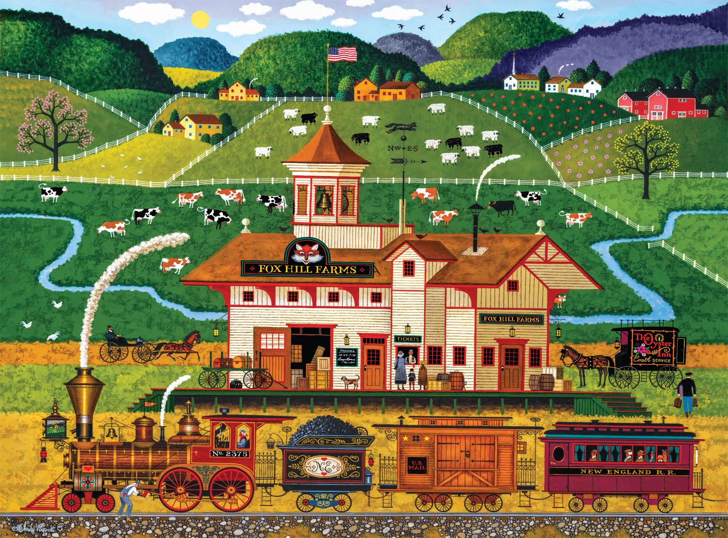 Foto 2 pulgar | Rompecabezas Buffalo Games Charles Wysocki Fox Hill Farms - Venta Internacional.