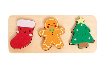 Foto 1 | Juego De Rompecabezas Navideños De Madera Con Forma De Cabeza De Pera De 3 Piezas Para Niños - Venta Internacional.