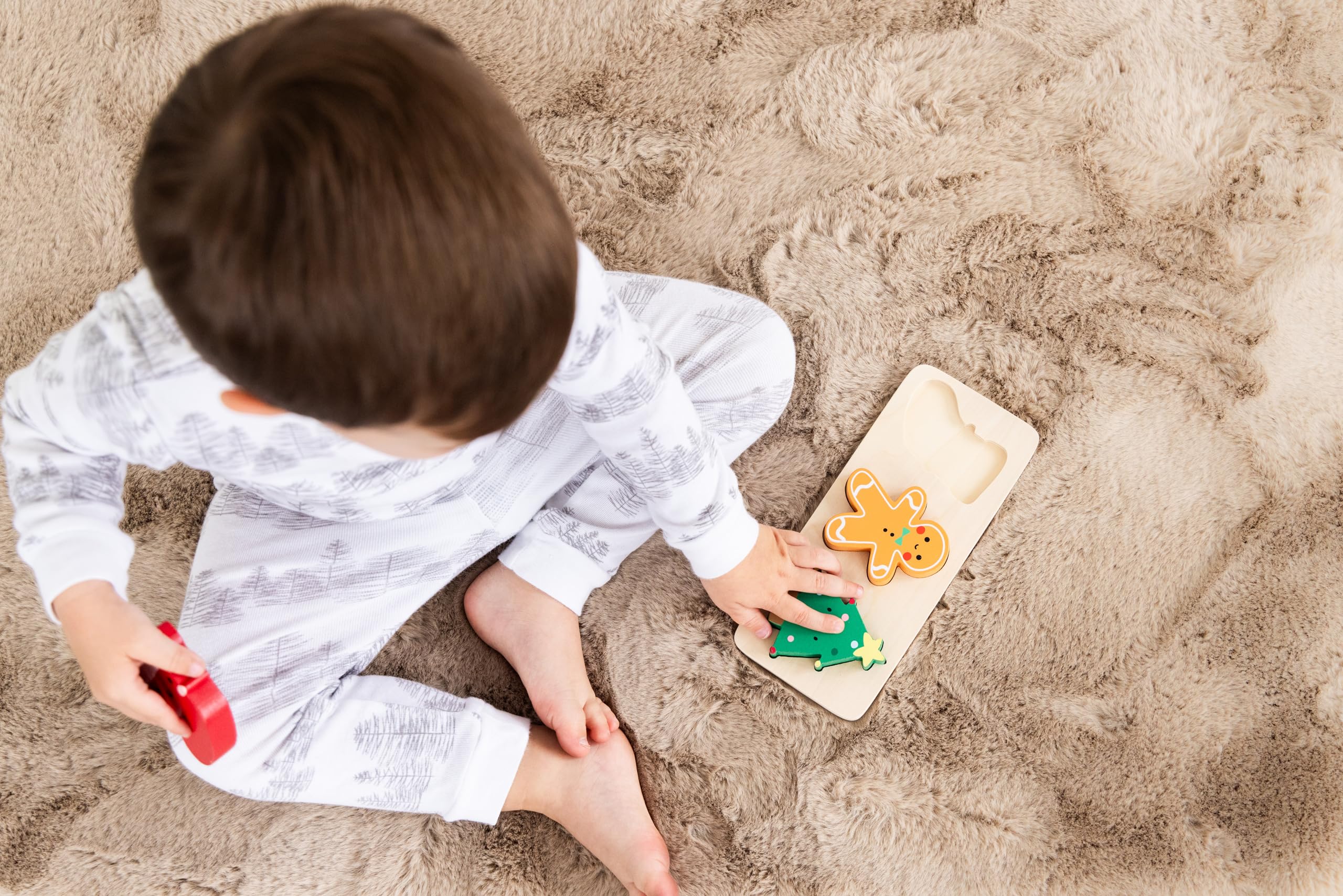 Foto 3 | Juego De Rompecabezas Navideños De Madera Con Forma De Cabeza De Pera De 3 Piezas Para Niños - Venta Internacional.