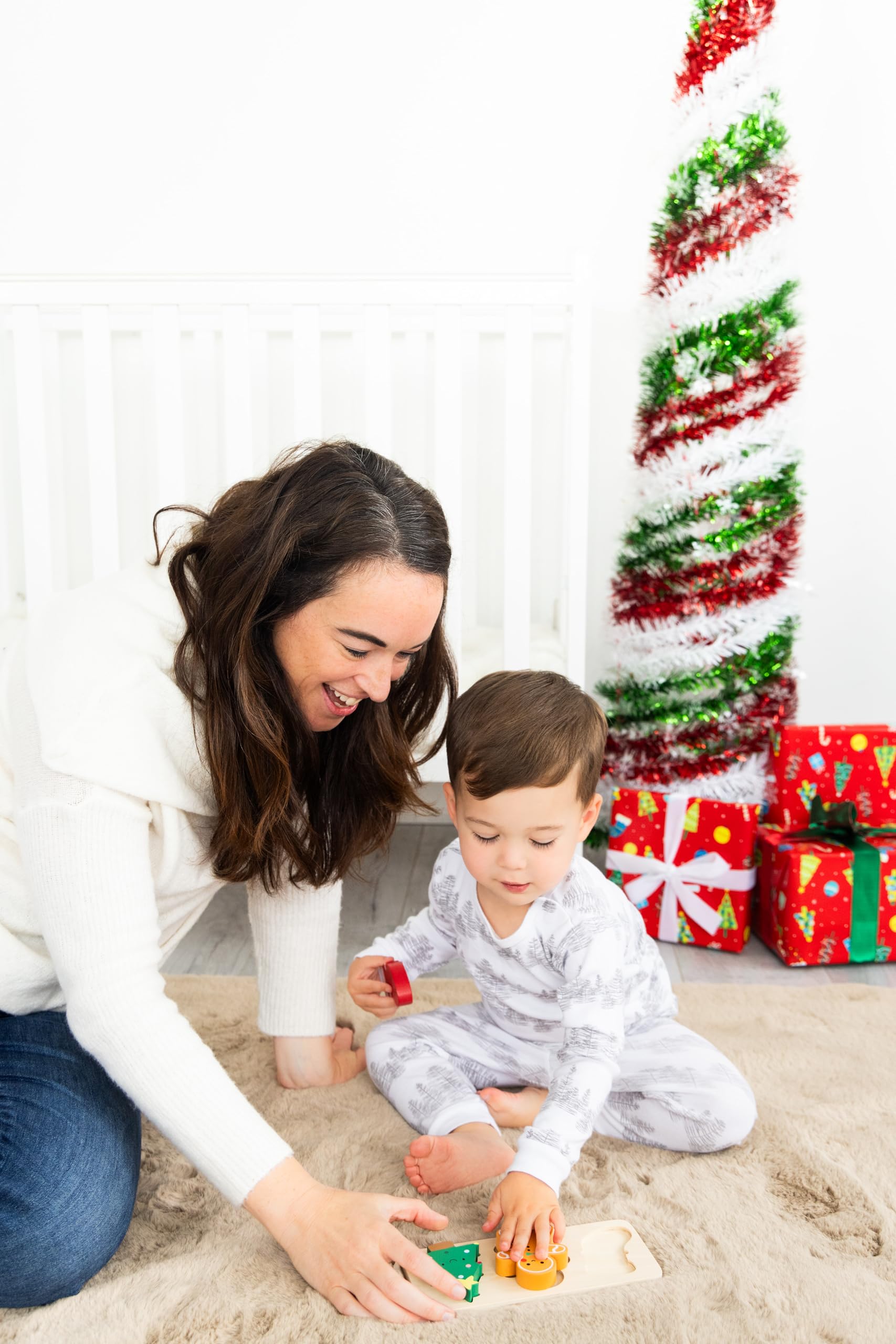 Foto 5 pulgar | Juego De Rompecabezas Navideños De Madera Con Forma De Cabeza De Pera De 3 Piezas Para Niños - Venta Internacional.