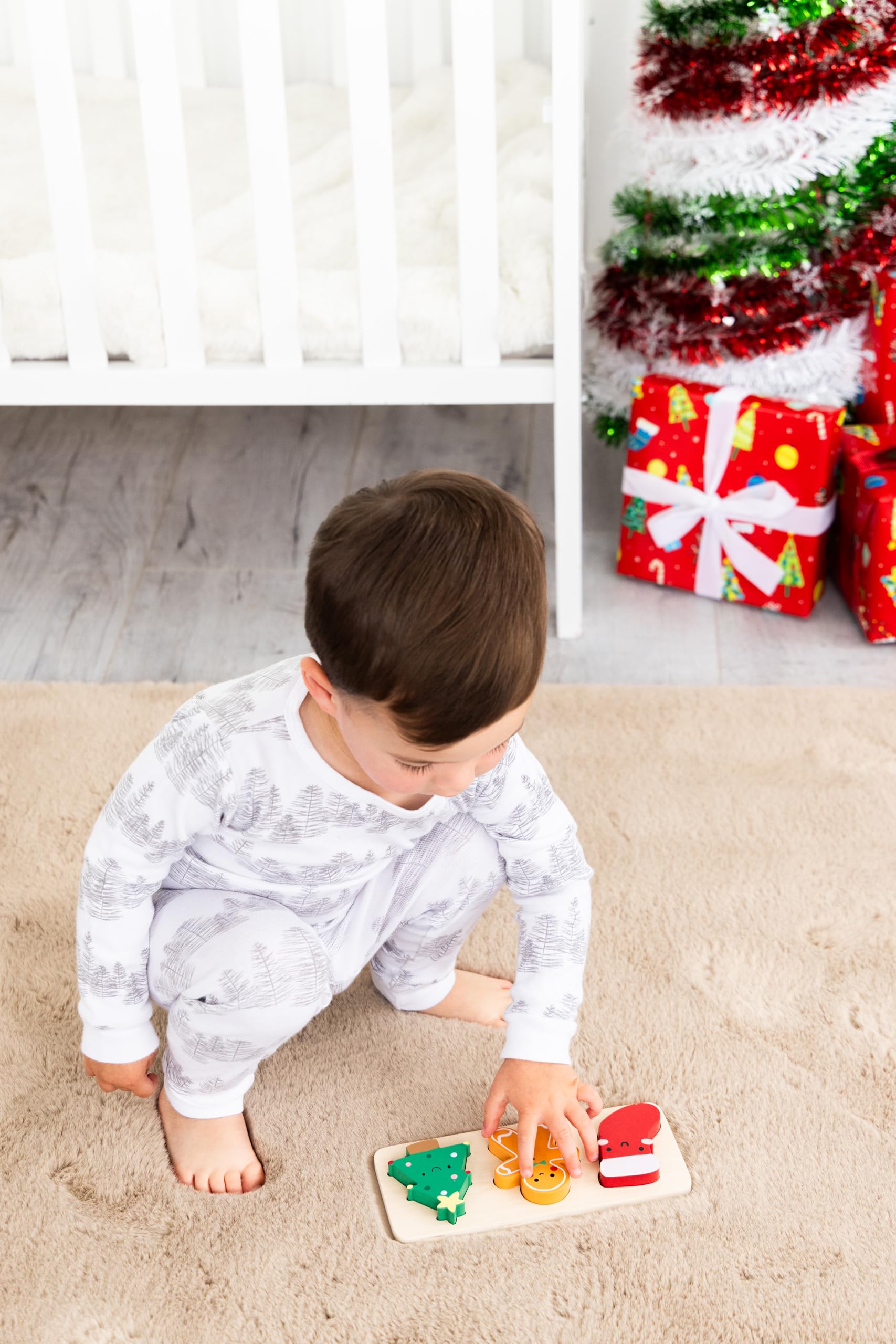 Foto 6 pulgar | Juego De Rompecabezas Navideños De Madera Con Forma De Cabeza De Pera De 3 Piezas Para Niños - Venta Internacional.