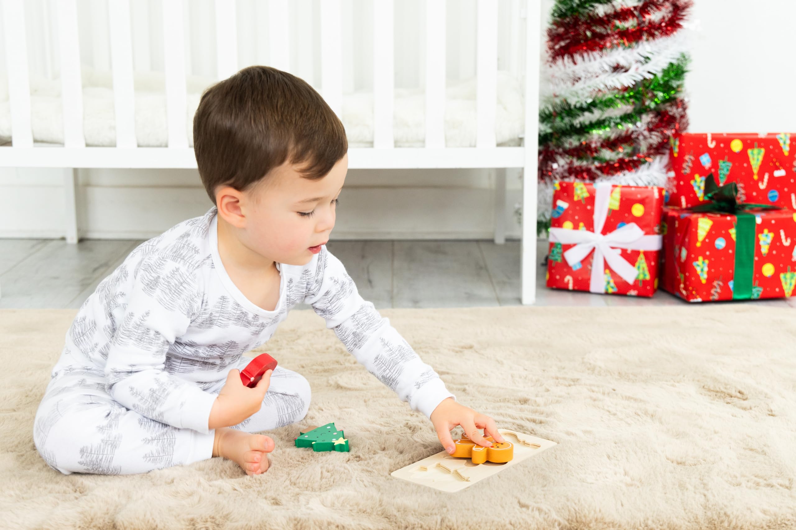 Foto 8 pulgar | Juego De Rompecabezas Navideños De Madera Con Forma De Cabeza De Pera De 3 Piezas Para Niños - Venta Internacional.