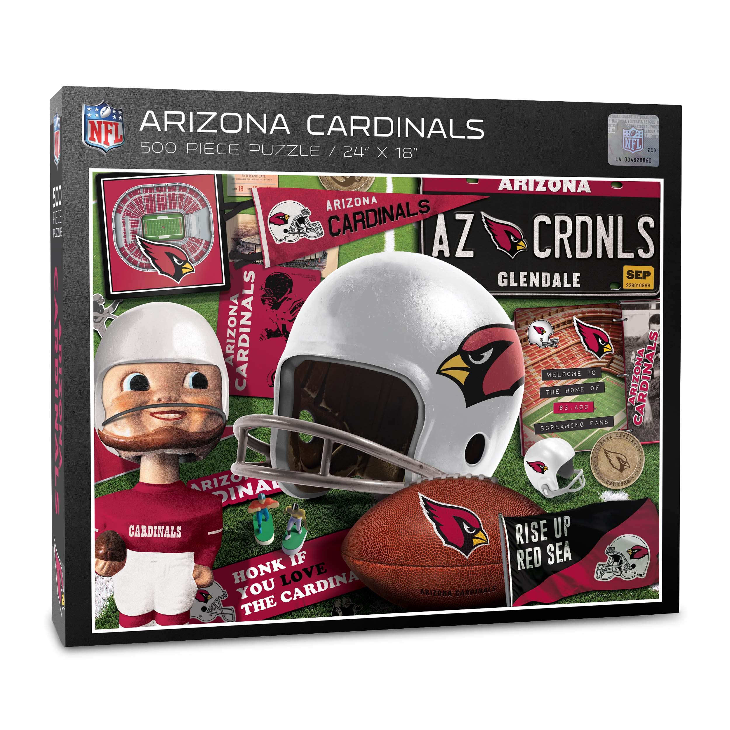 Foto 2 pulgar | Puzzle Youthefan Nfl Arizona Cardinals Retro De 500 Piezas - Venta Internacional.