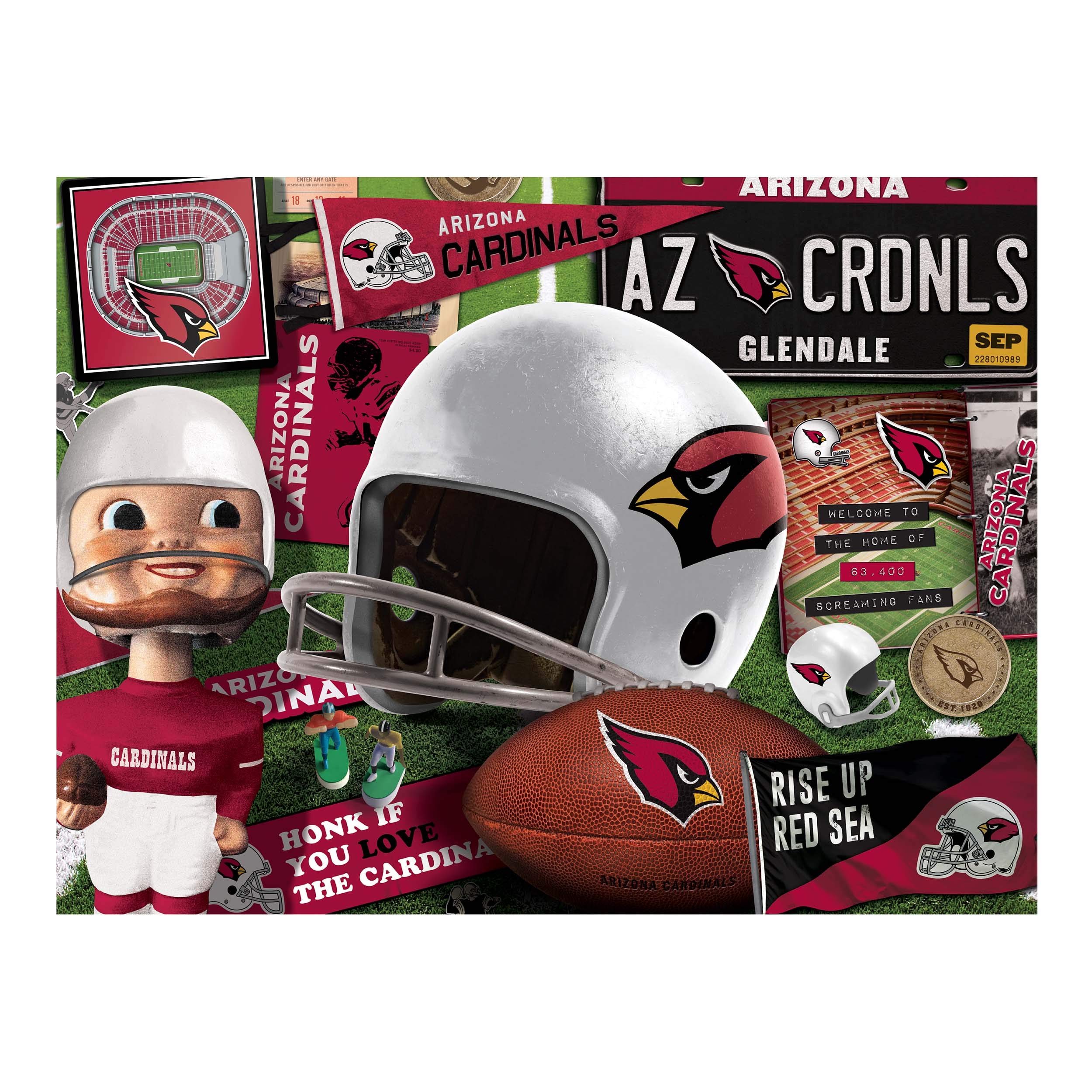 Foto 4 pulgar | Puzzle Youthefan Nfl Arizona Cardinals Retro De 500 Piezas - Venta Internacional.