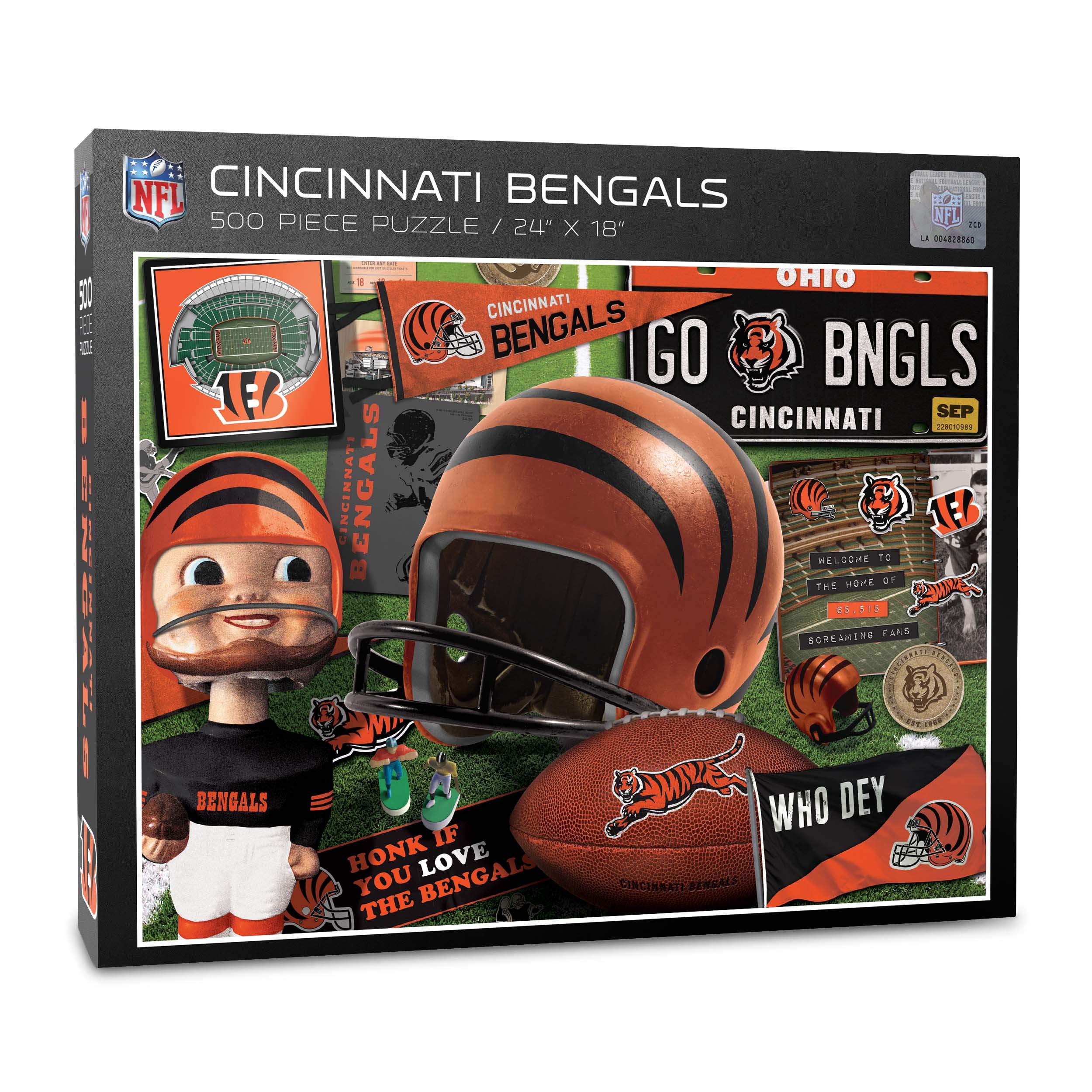 Foto 2 pulgar | Puzzle Youthefan Nfl Cincinnati Bengals Retro De 500 Piezas - Venta Internacional.