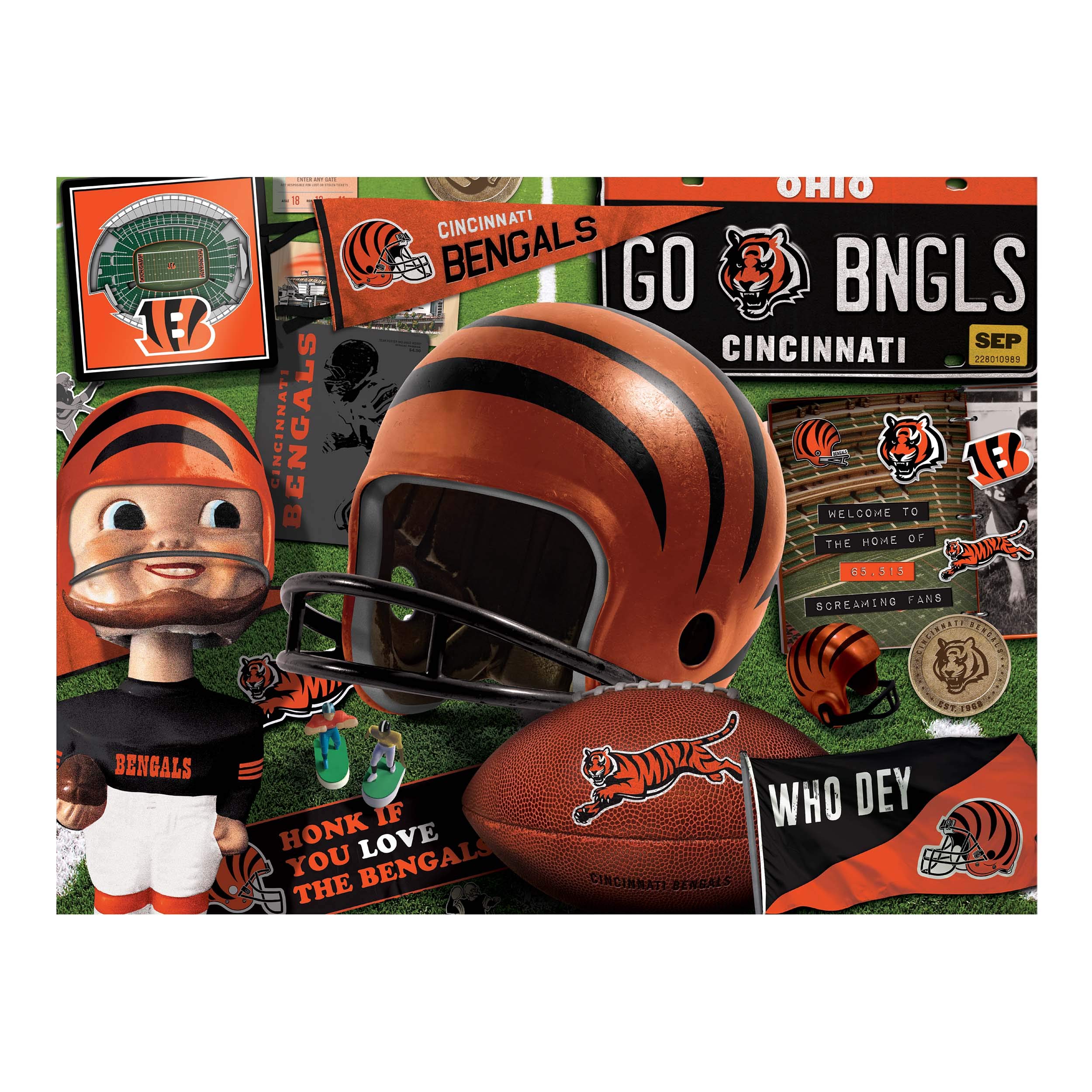 Foto 4 pulgar | Puzzle Youthefan Nfl Cincinnati Bengals Retro De 500 Piezas - Venta Internacional.