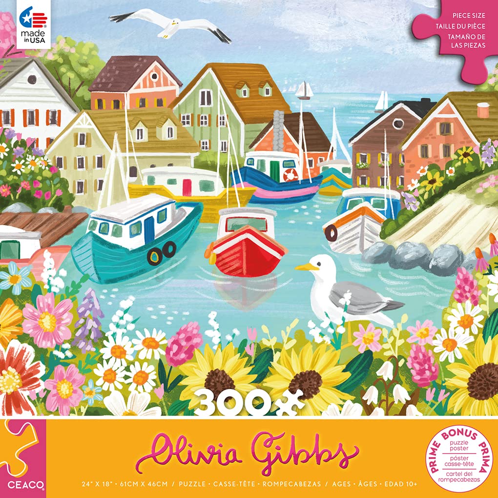 Foto 2 | Rompecabezas Ceaco Olivia Gibbs Sea Town Harbor 300 Piezas - Venta Internacional.