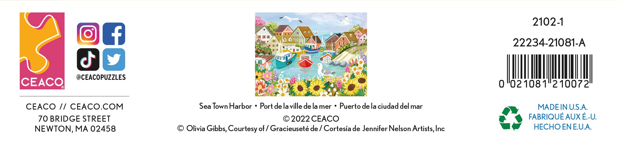 Foto 7 | Rompecabezas Ceaco Olivia Gibbs Sea Town Harbor 300 Piezas - Venta Internacional.