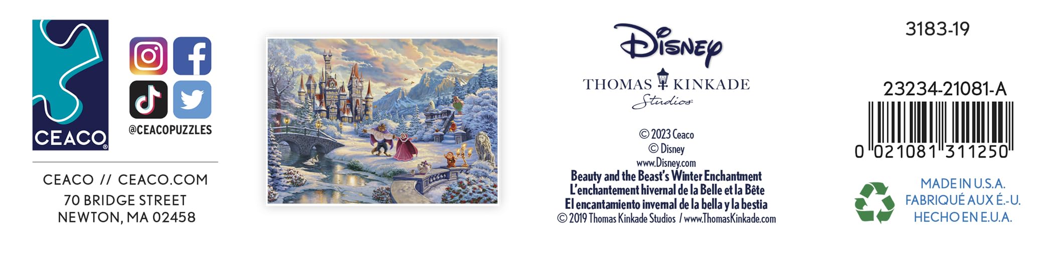 Foto 7 | Rompecabezas Ceaco Disney Thomas Kinkade La Bella Y La Bestia - Venta Internacional.