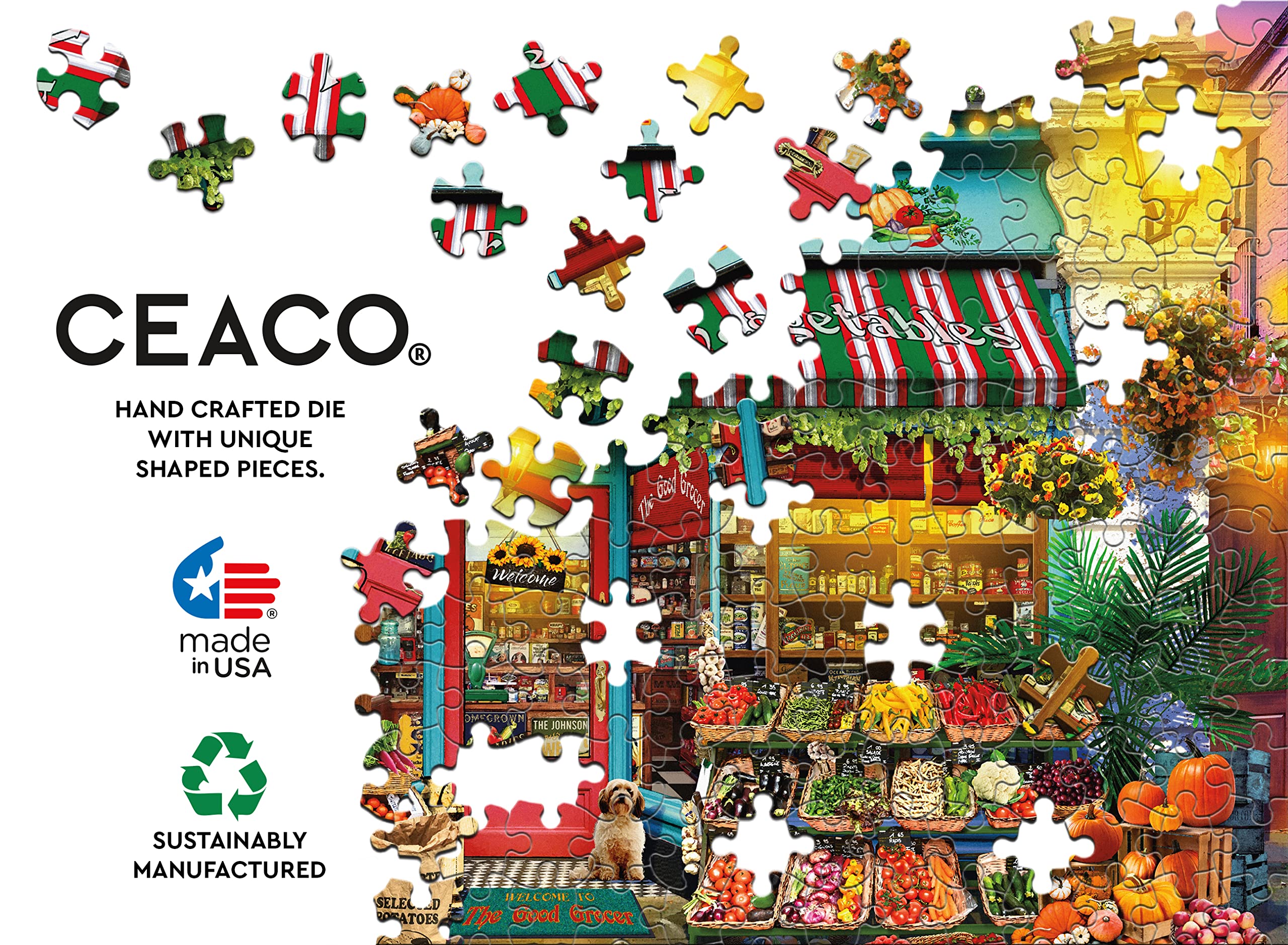 Foto 5 | Rompecabezas Ceaco Gary Walton Shop Windows Good Grocer, 1000 Unidades - Venta Internacional.