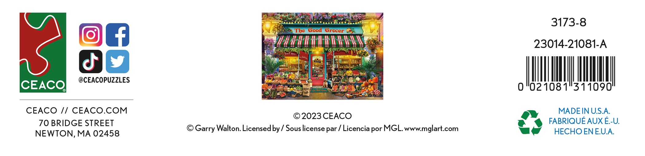 Foto 7 | Rompecabezas Ceaco Gary Walton Shop Windows Good Grocer, 1000 Unidades - Venta Internacional.