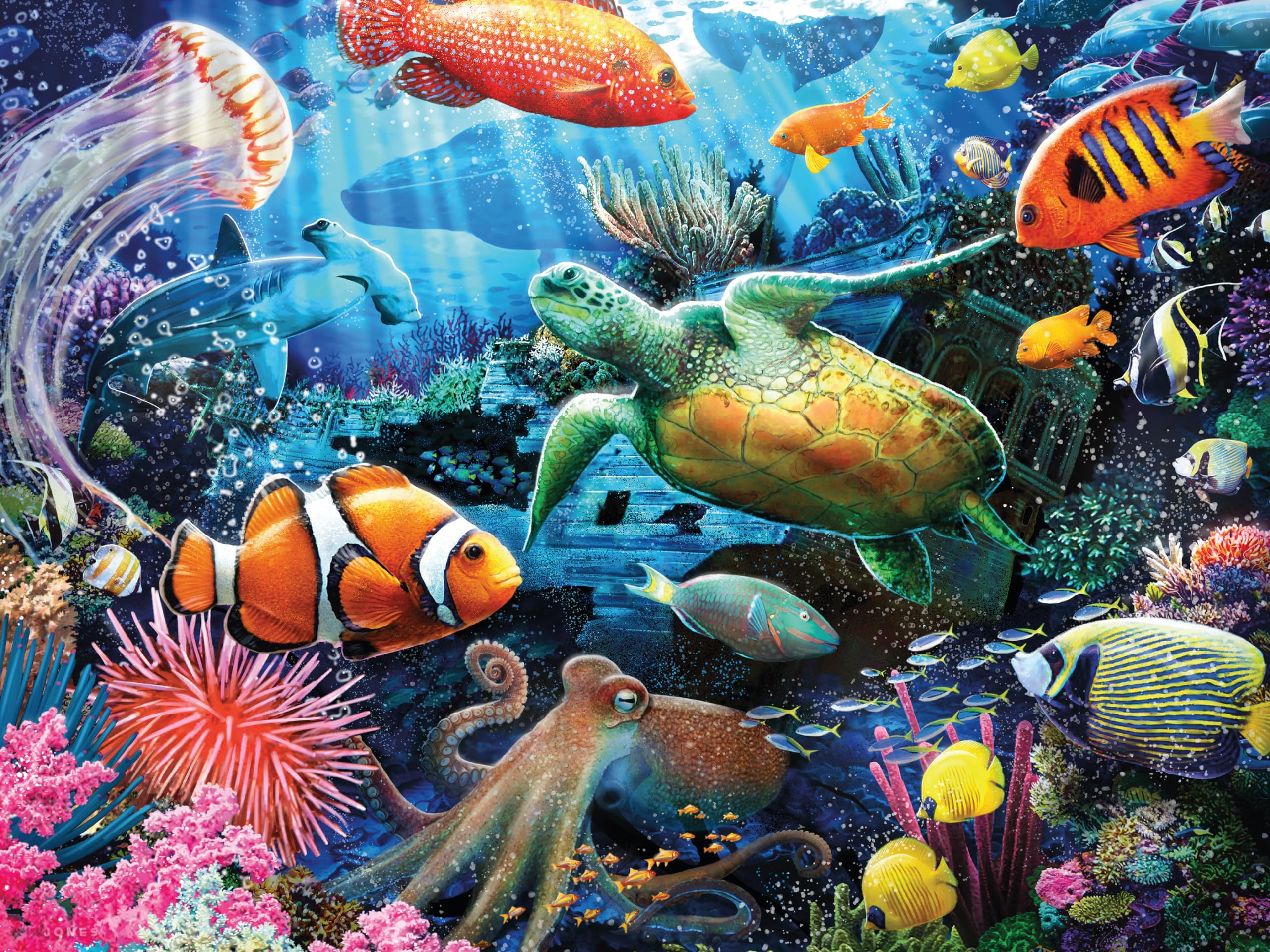 Rompecabezas Ceaco Under The Ocean, 500 Piezas Con Lámina - Venta Internacional.