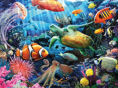 Foto 1 | Rompecabezas Ceaco Under The Ocean, 500 Piezas Con Lámina - Venta Internacional.