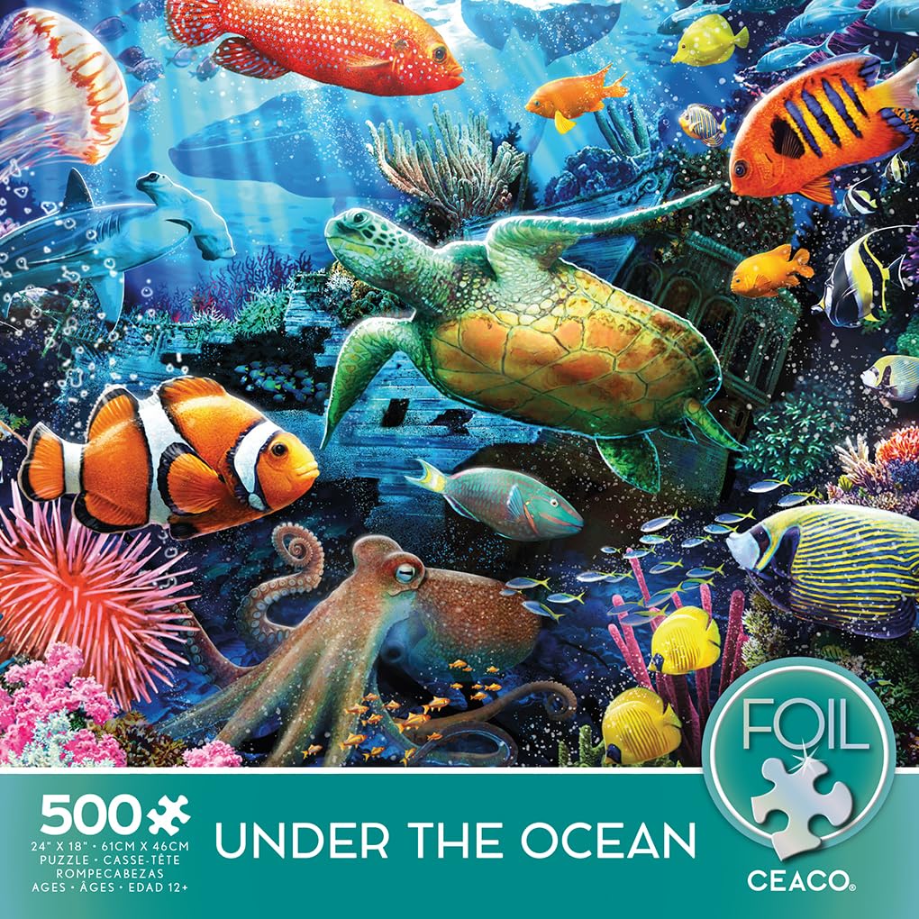 Foto 3 pulgar | Rompecabezas Ceaco Under The Ocean, 500 Piezas Con Lámina - Venta Internacional.