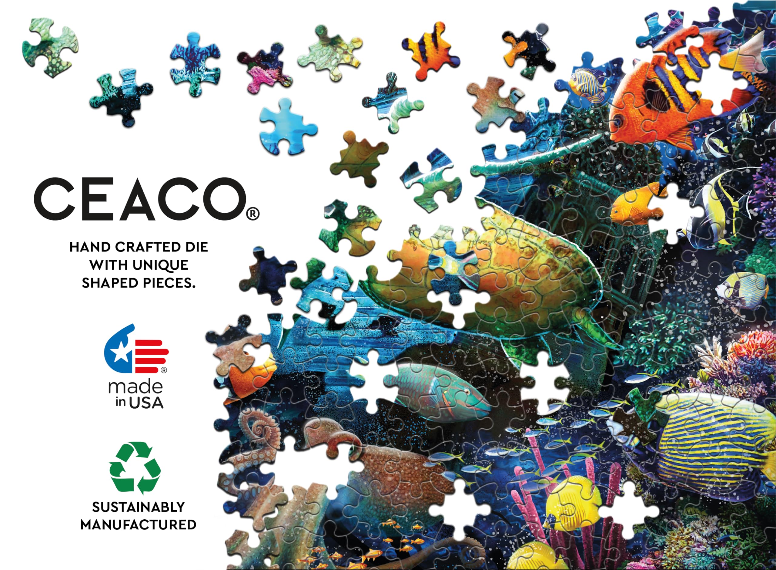 Foto 5 | Rompecabezas Ceaco Under The Ocean, 500 Piezas Con Lámina - Venta Internacional.