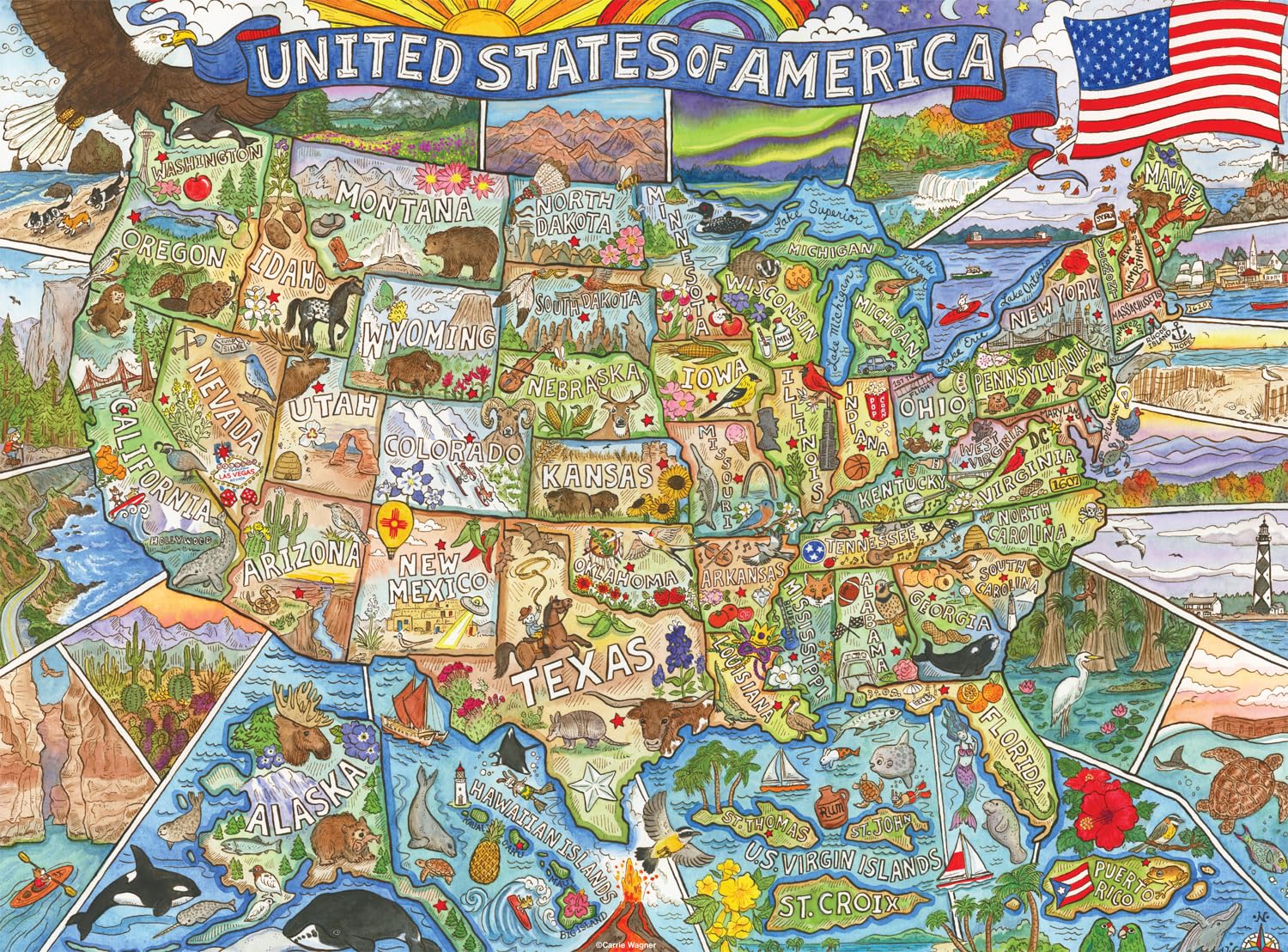 Foto 1 | Rompecabezas Buffalo Games Colorful Country 1000 Piezas - Venta Internacional.