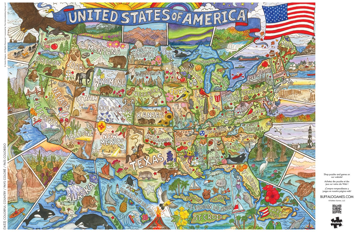 Foto 5 | Rompecabezas Buffalo Games Colorful Country 1000 Piezas - Venta Internacional.