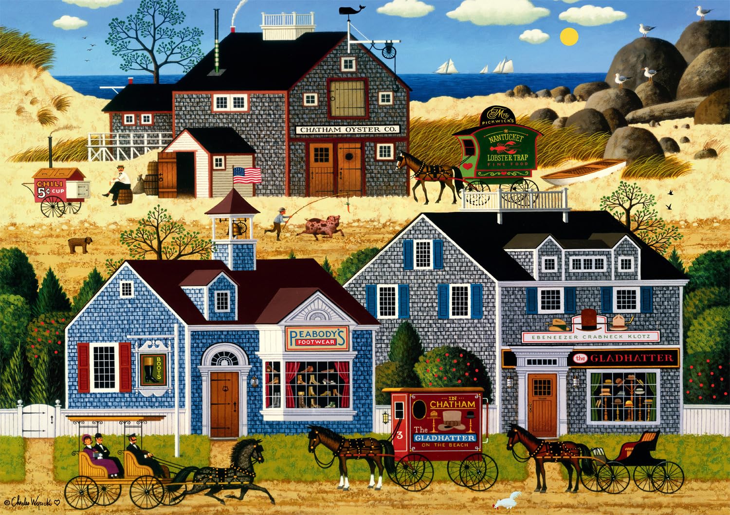 Rompecabezas Buffalo Games Charles Wysocki Devilstone Harbor - Venta Internacional.