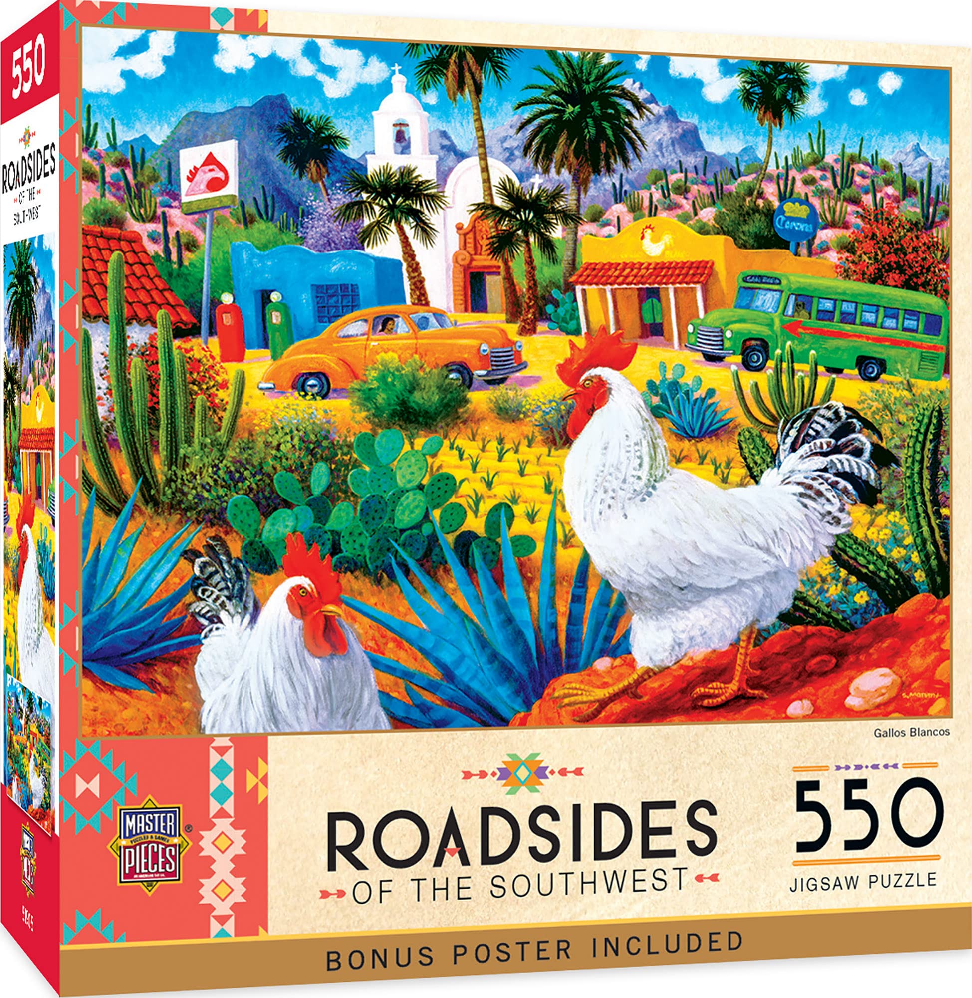 Foto 1 | Rompecabezas Masterpieces Gallos Blancos 550 Piezas - Venta Internacional