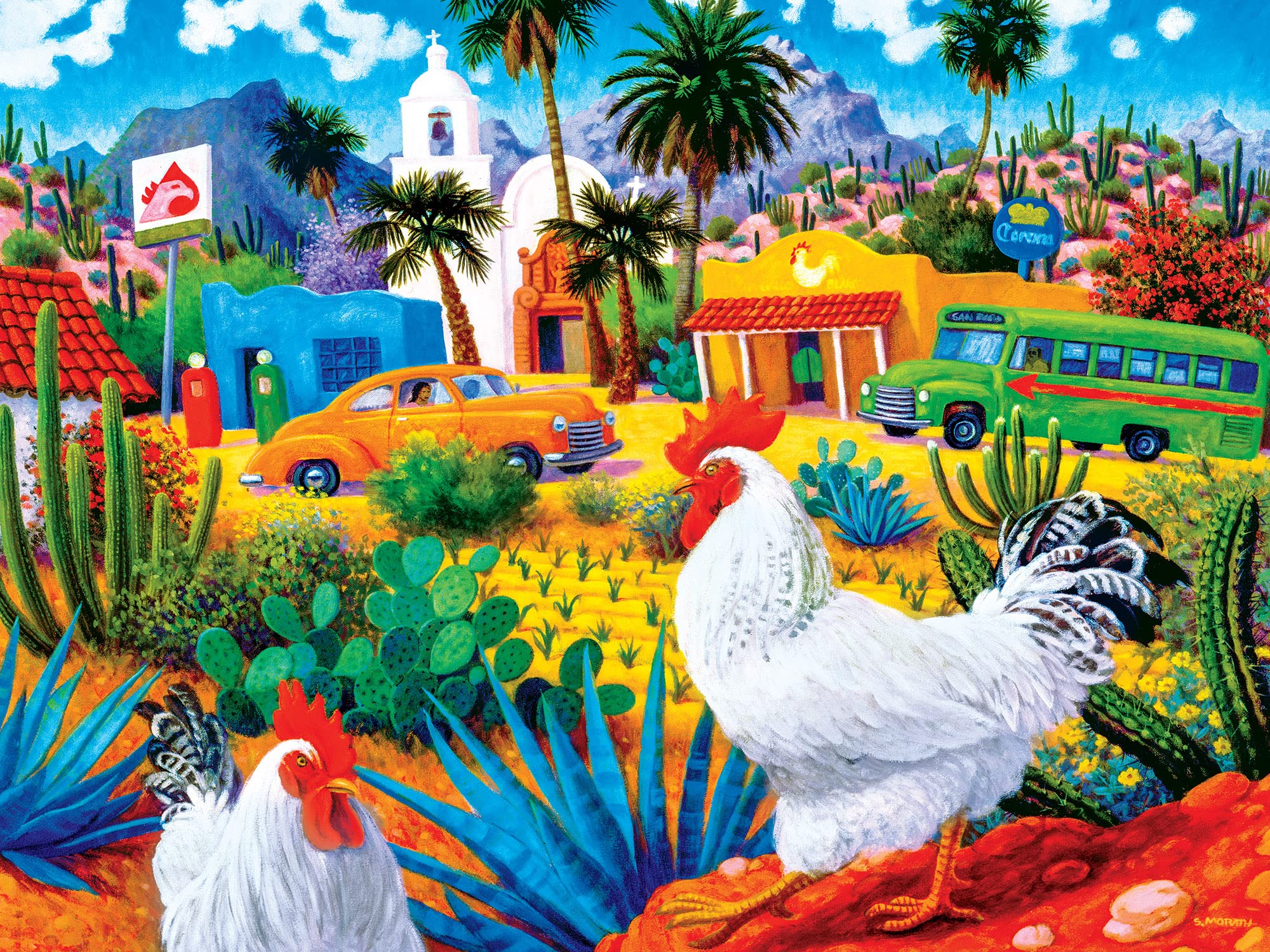 Foto 3 pulgar | Rompecabezas Masterpieces Gallos Blancos 550 Piezas - Venta Internacional