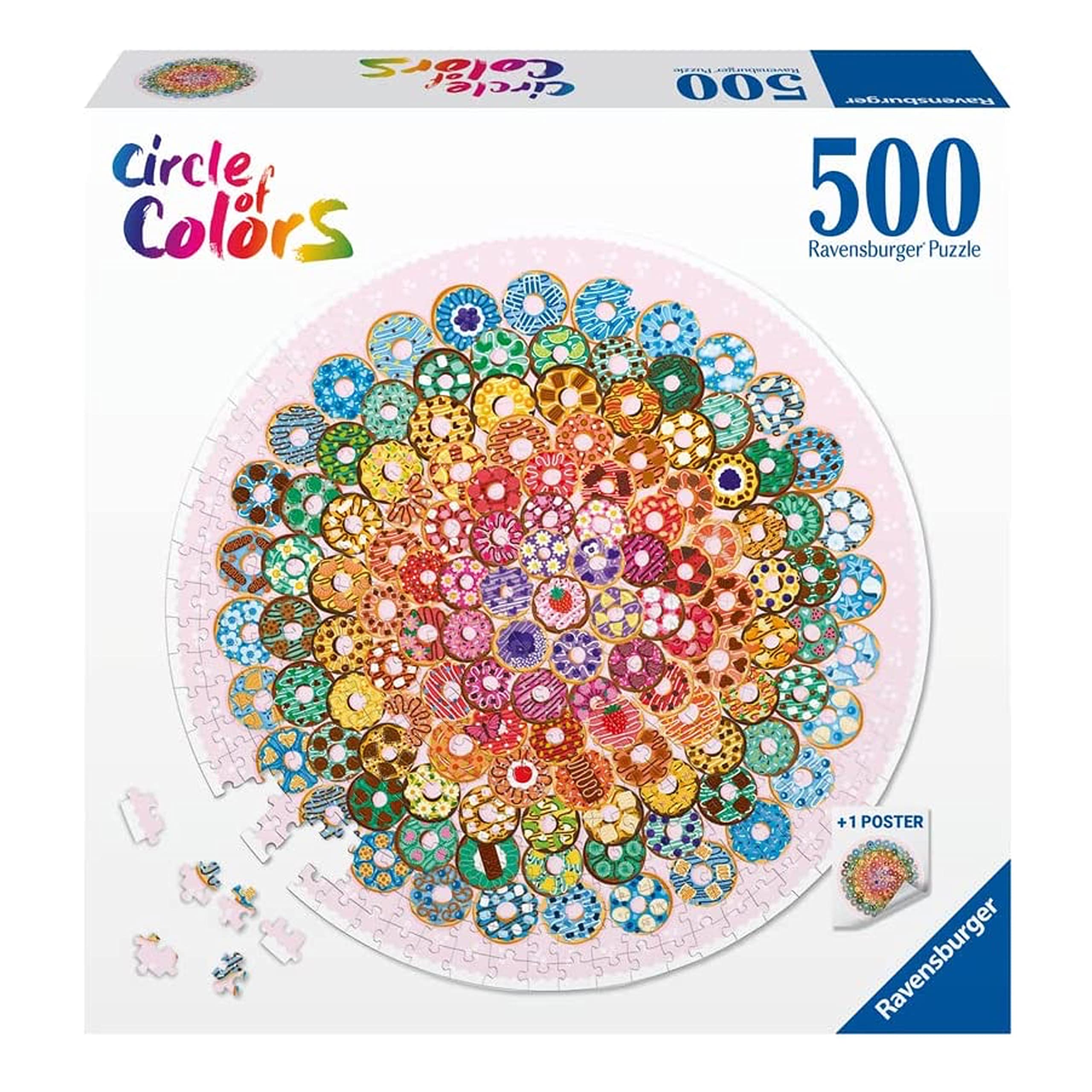 Foto 2 | Rompecabezas Ravensburger Circle Of Colors Donuts 500p - Venta Internacional.