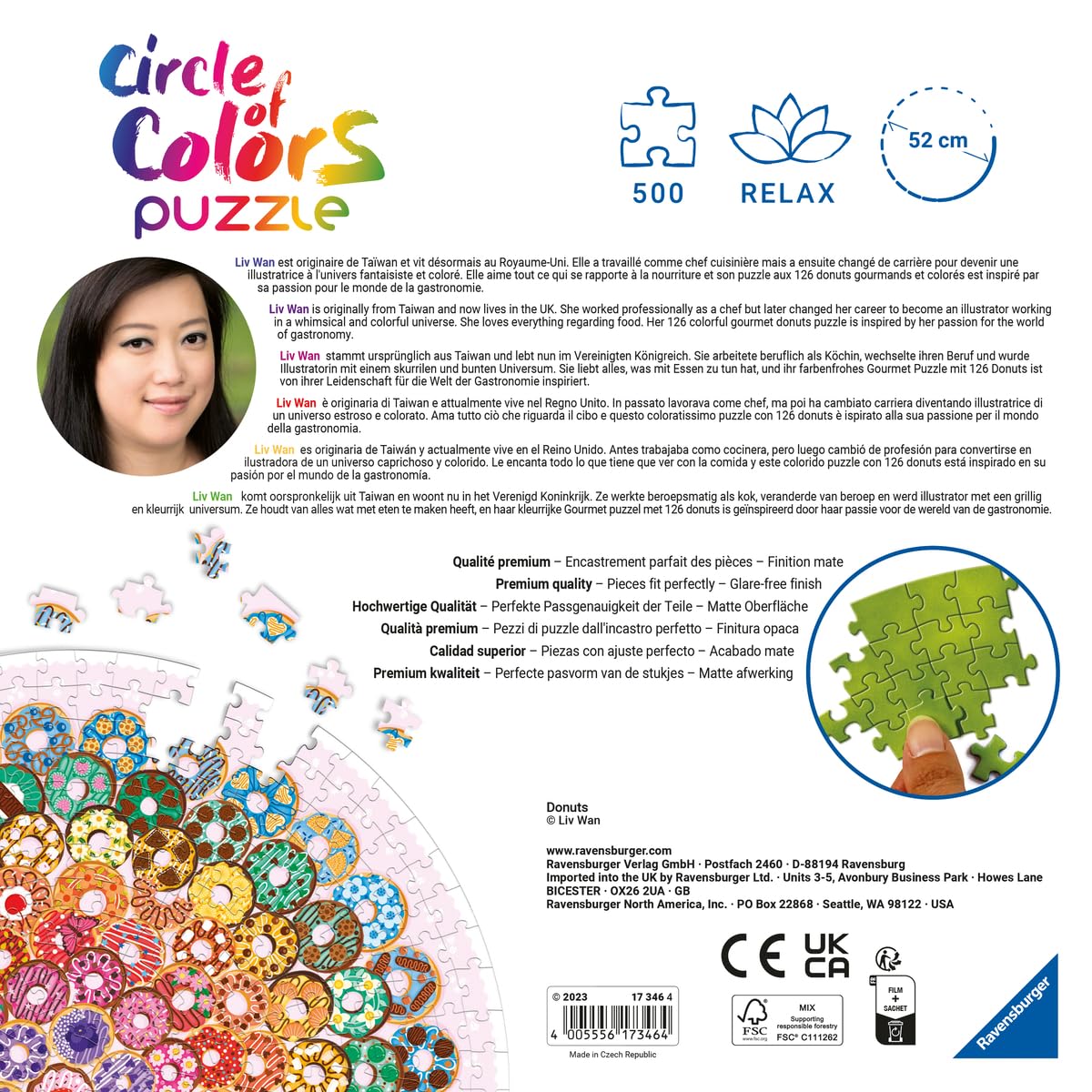 Foto 4 pulgar | Rompecabezas Ravensburger Circle Of Colors Donuts 500p - Venta Internacional.