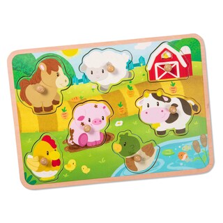 Foto 1 | Pinza De Madera Puzzle Battat Con Forma De Animal De Granja Para Niños De 2 Años O Más - Venta Internacional.