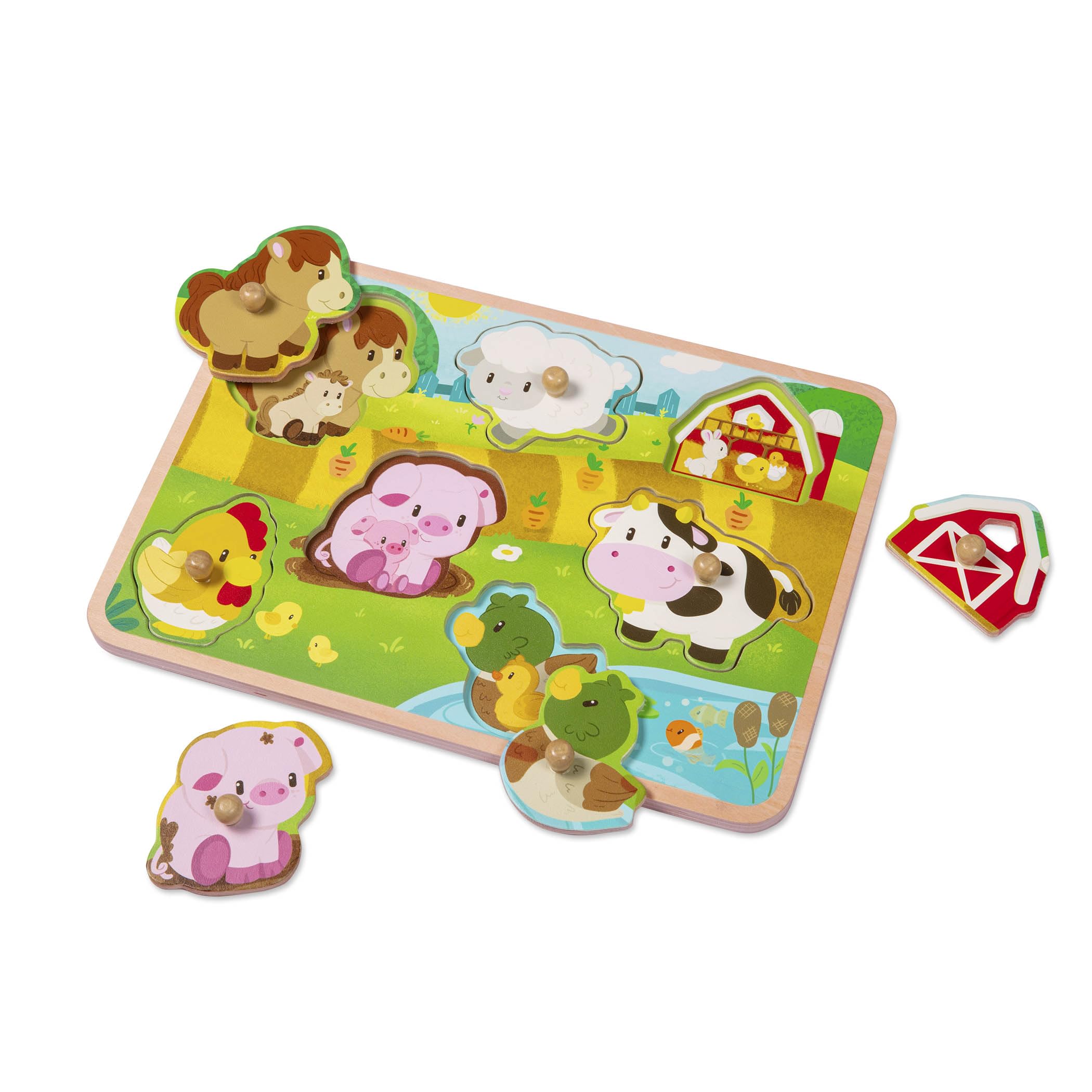 Foto 5 pulgar | Pinza De Madera Puzzle Battat Con Forma De Animal De Granja Para Niños De 2 Años O Más - Venta Internacional.