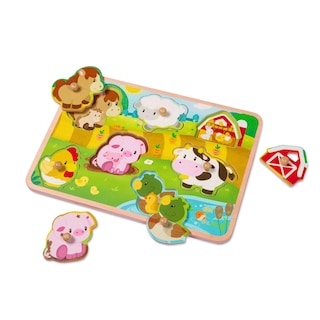 Foto 4 | Pinza De Madera Puzzle Battat Con Forma De Animal De Granja Para Niños De 2 Años O Más - Venta Internacional.