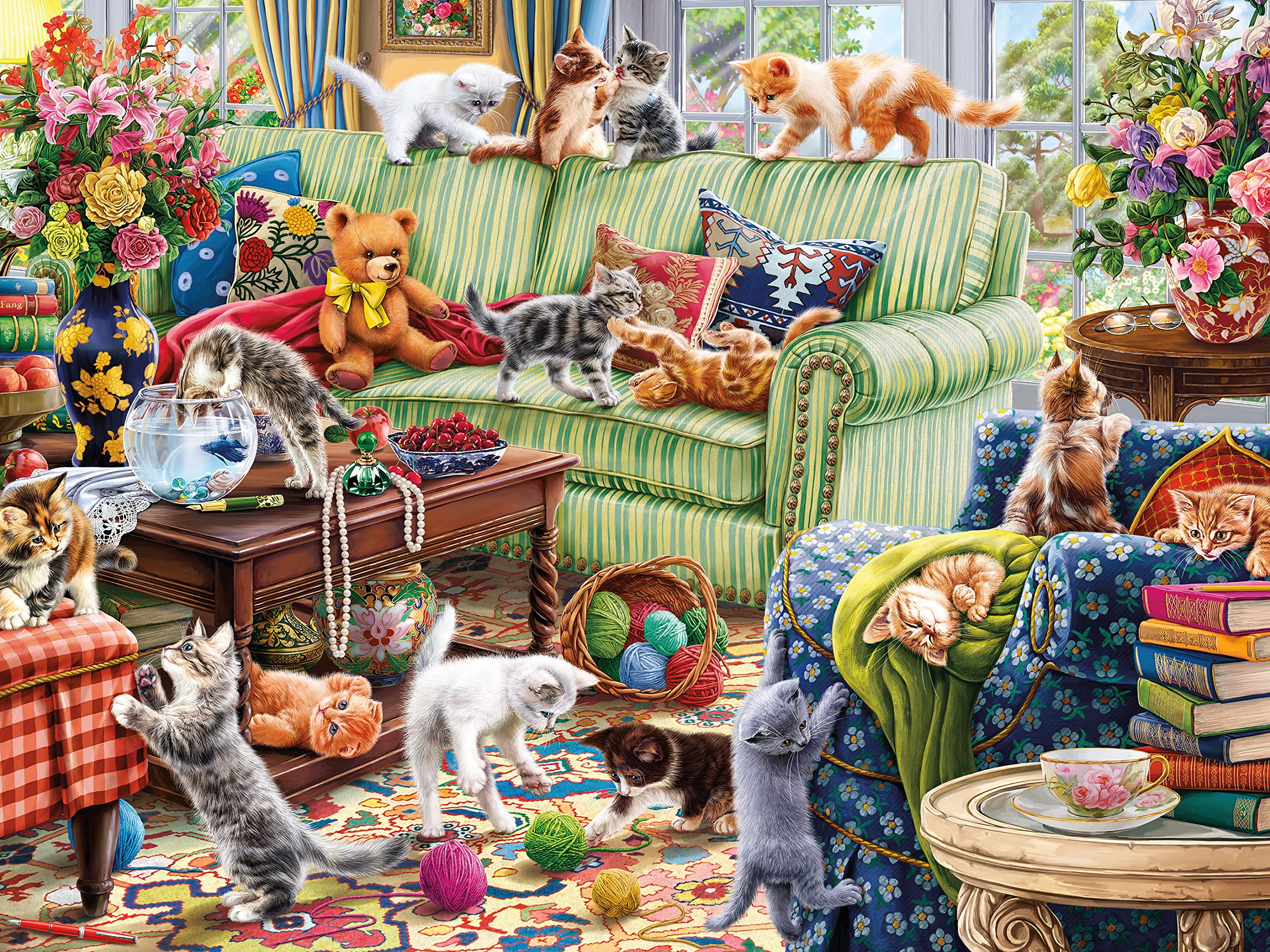 Rompecabezas Ceaco Paws Gone Wild Kitty Chaos 500 Piezas - Venta Internacional.
