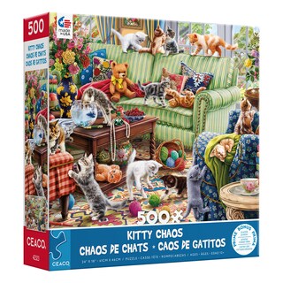 Foto 3 | Rompecabezas Ceaco Paws Gone Wild Kitty Chaos 500 Piezas - Venta Internacional.