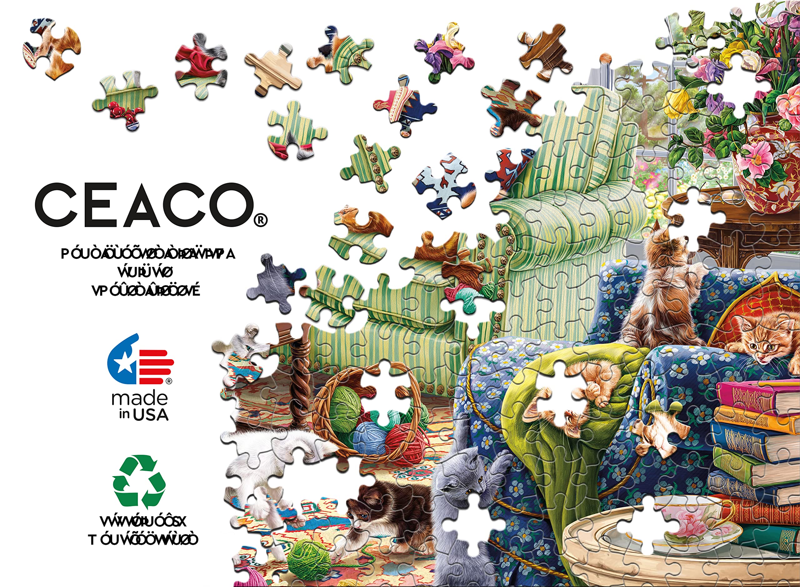 Foto 5 | Rompecabezas Ceaco Paws Gone Wild Kitty Chaos 500 Piezas - Venta Internacional.