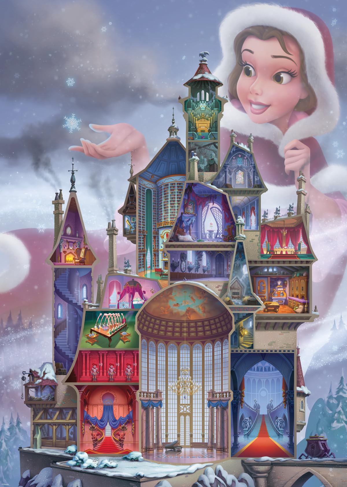Rompecabezas Ravensburger Disney Castle Belle De 1000 Piezas Para Adultos - Venta Internacional.