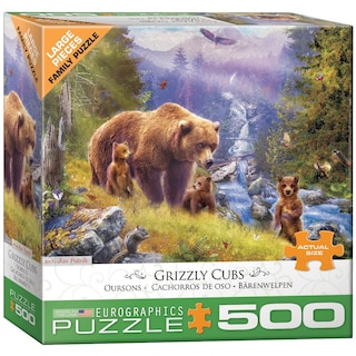 Foto 1 | Rompecabezas Eurographics Grizzly Cubs 500 Piezas - Venta Internacional.