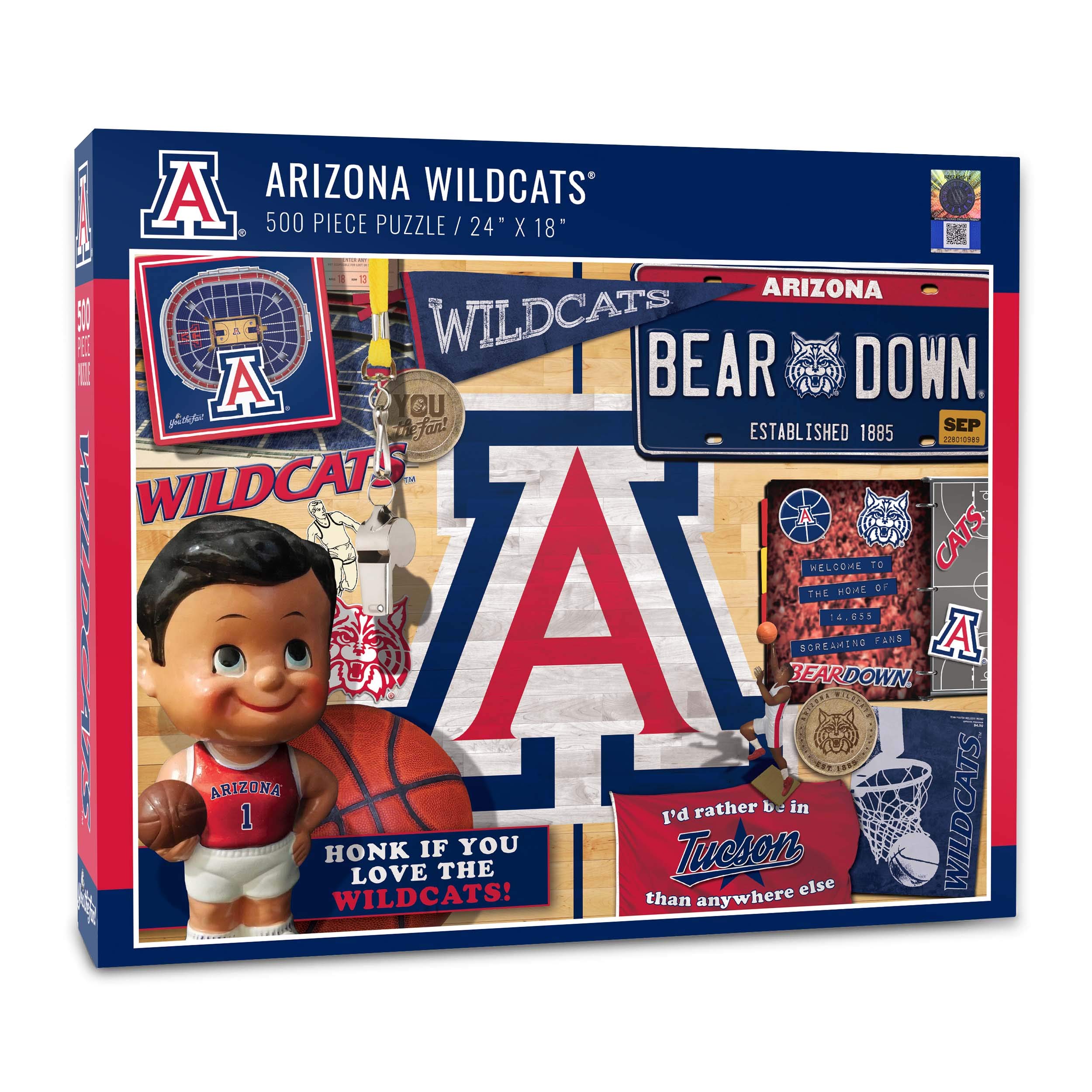 Foto 2 pulgar | Puzle Youthefan De La Ncaa Arizona Wildcats, Estilo Retro, 500 Piezas - Venta Internacional.