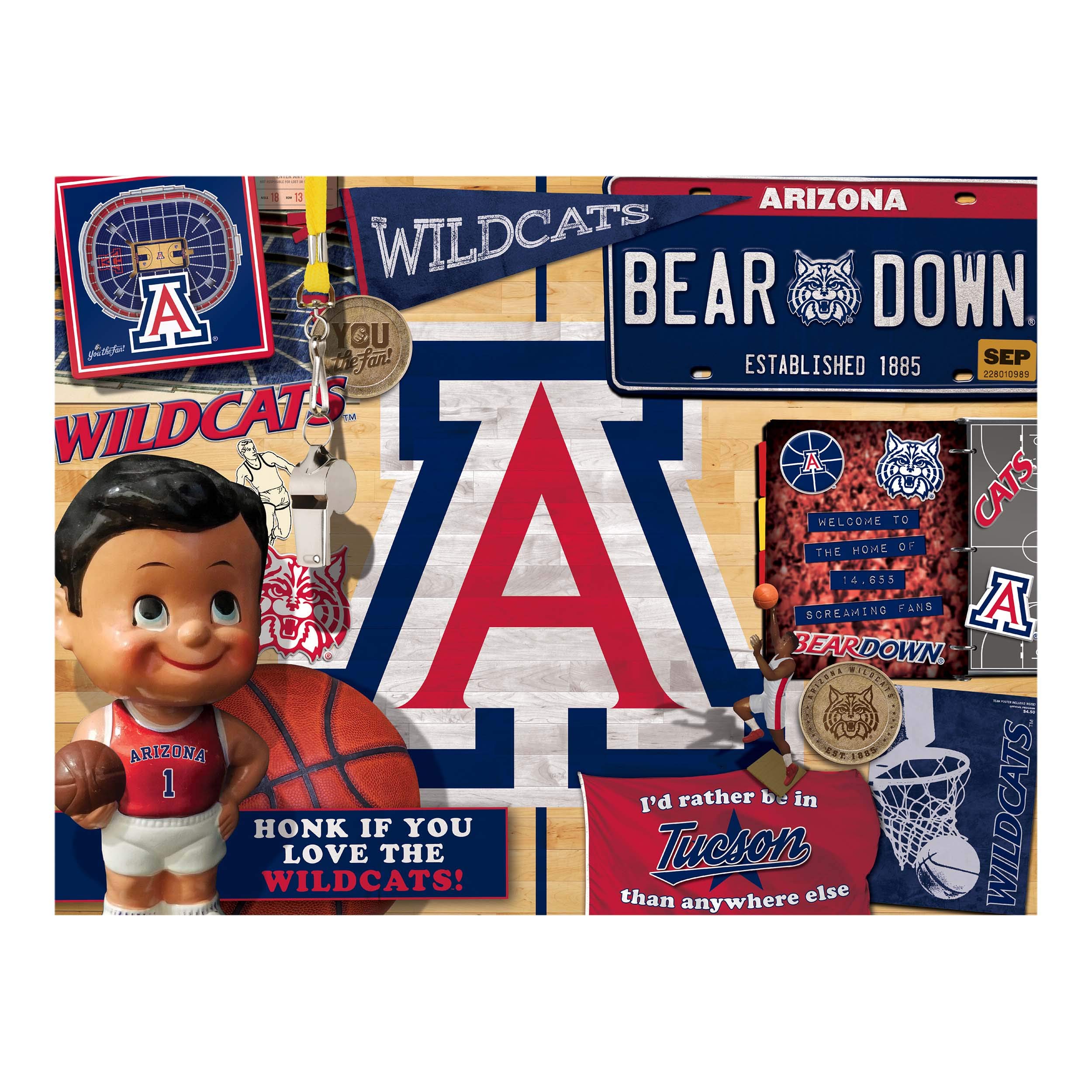 Foto 4 pulgar | Puzle Youthefan De La Ncaa Arizona Wildcats, Estilo Retro, 500 Piezas - Venta Internacional.