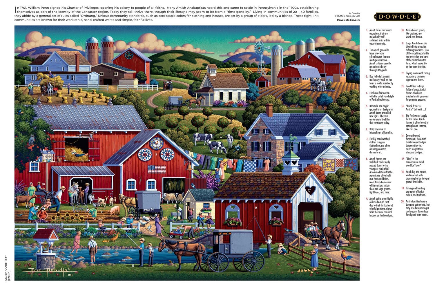 Foto 5 | Rompecabezas Buffalo Games Dowdle Amish Country 1000 Piezas - Venta Internacional.