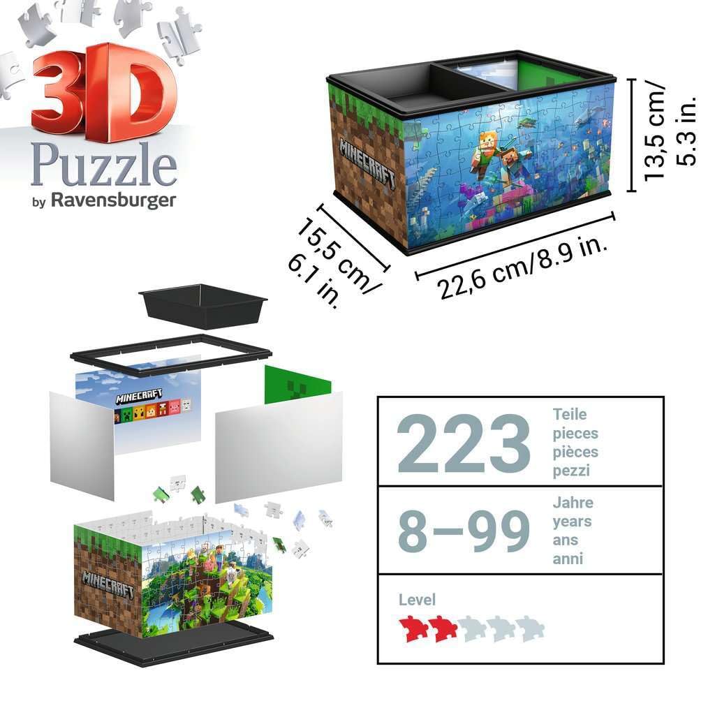 Foto 6 pulgar | Caja De Almacenamiento Para Rompecabezas Ravensburger Minecraft Kids 8+ Y - Venta Internacional.