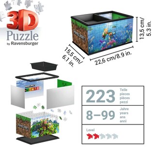 Foto 5 | Caja De Almacenamiento Para Rompecabezas Ravensburger Minecraft Kids 8+ Y - Venta Internacional.