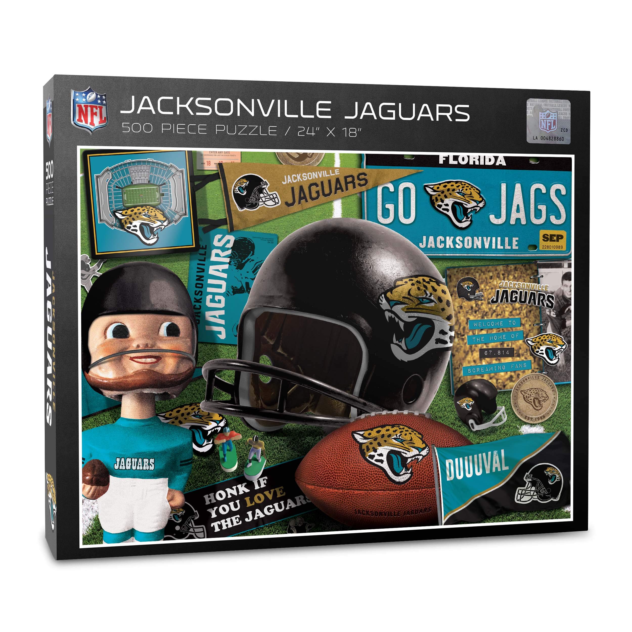 Foto 2 pulgar | Puzzle Youthefan Nfl Jacksonville Jaguars Retro De 500 Piezas - Venta Internacional.