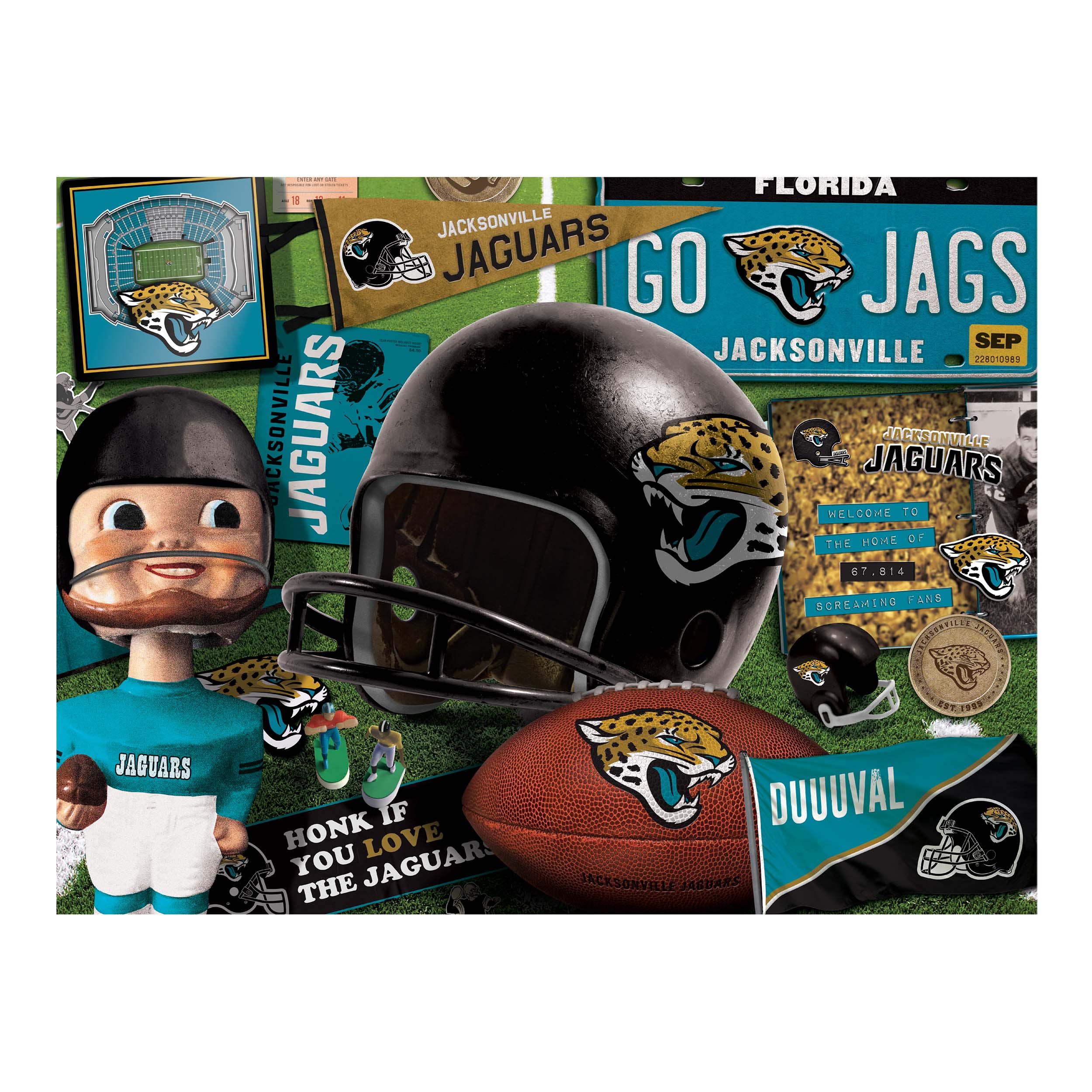 Foto 4 pulgar | Puzzle Youthefan Nfl Jacksonville Jaguars Retro De 500 Piezas - Venta Internacional.