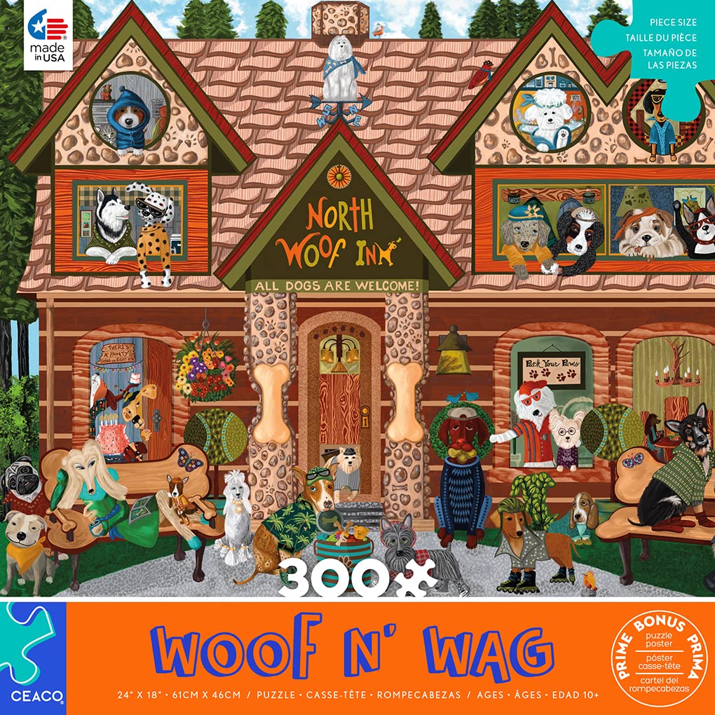 Foto 3 pulgar | Rompecabezas Ceaco Woof N Wang North Woof Inn 300 Piezas - Venta Internacional.